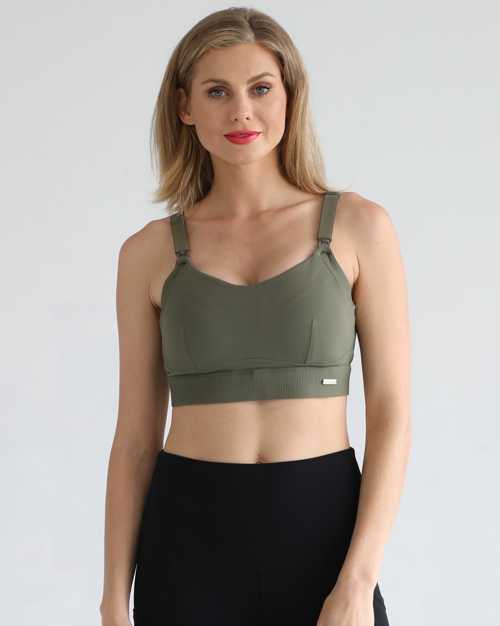 Maeve high impact nursing and pumping sports bra, sweat & milk