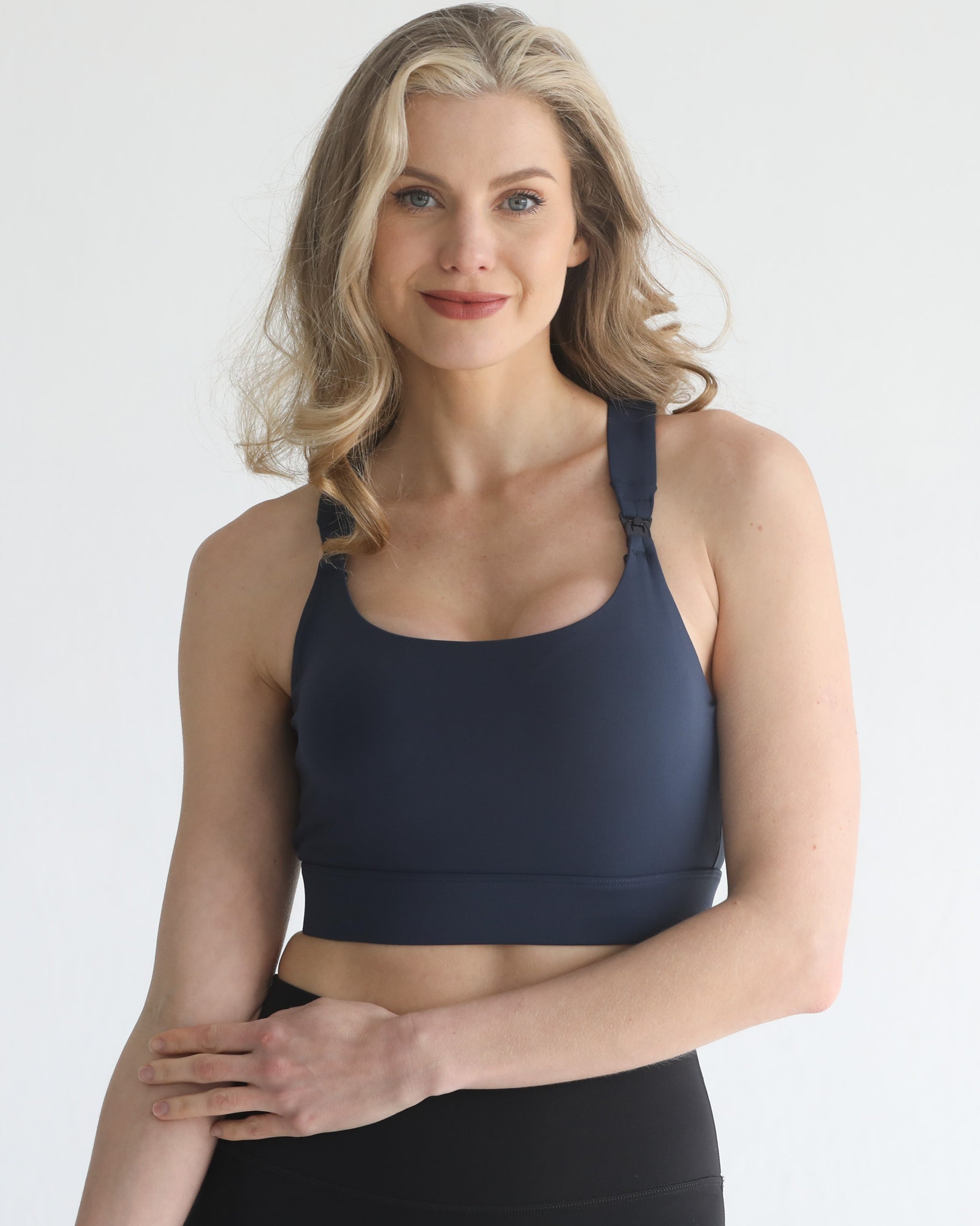 high impact adjustable nursing sports bra for large chested moms, sweat and milk