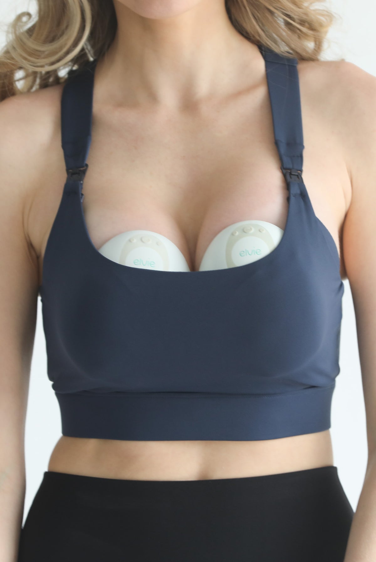 high impact adjustable nursing sports bra for large chested moms, sweat and milk