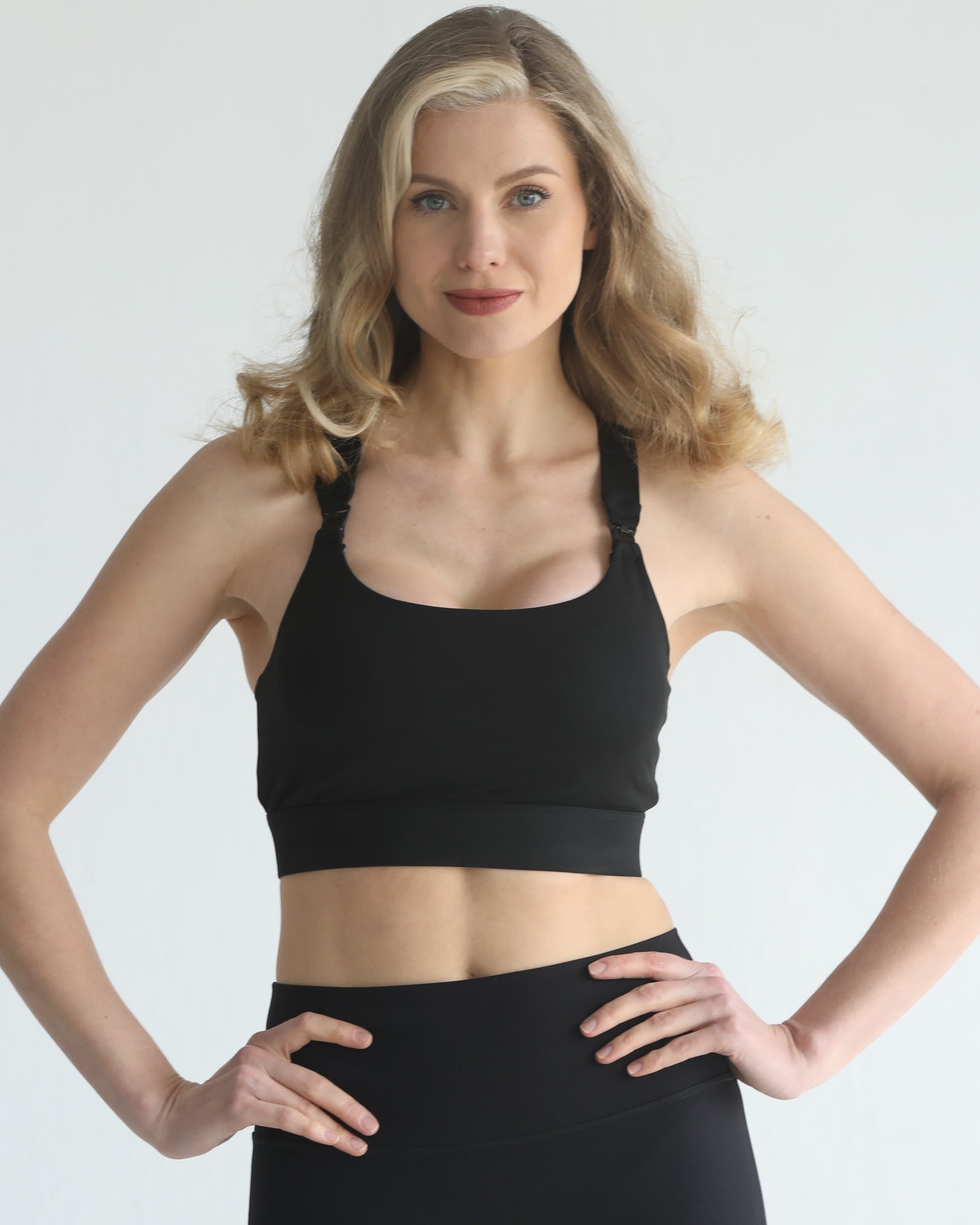 high impact adjustable nursing sports bra for large chested moms, sweat and milk