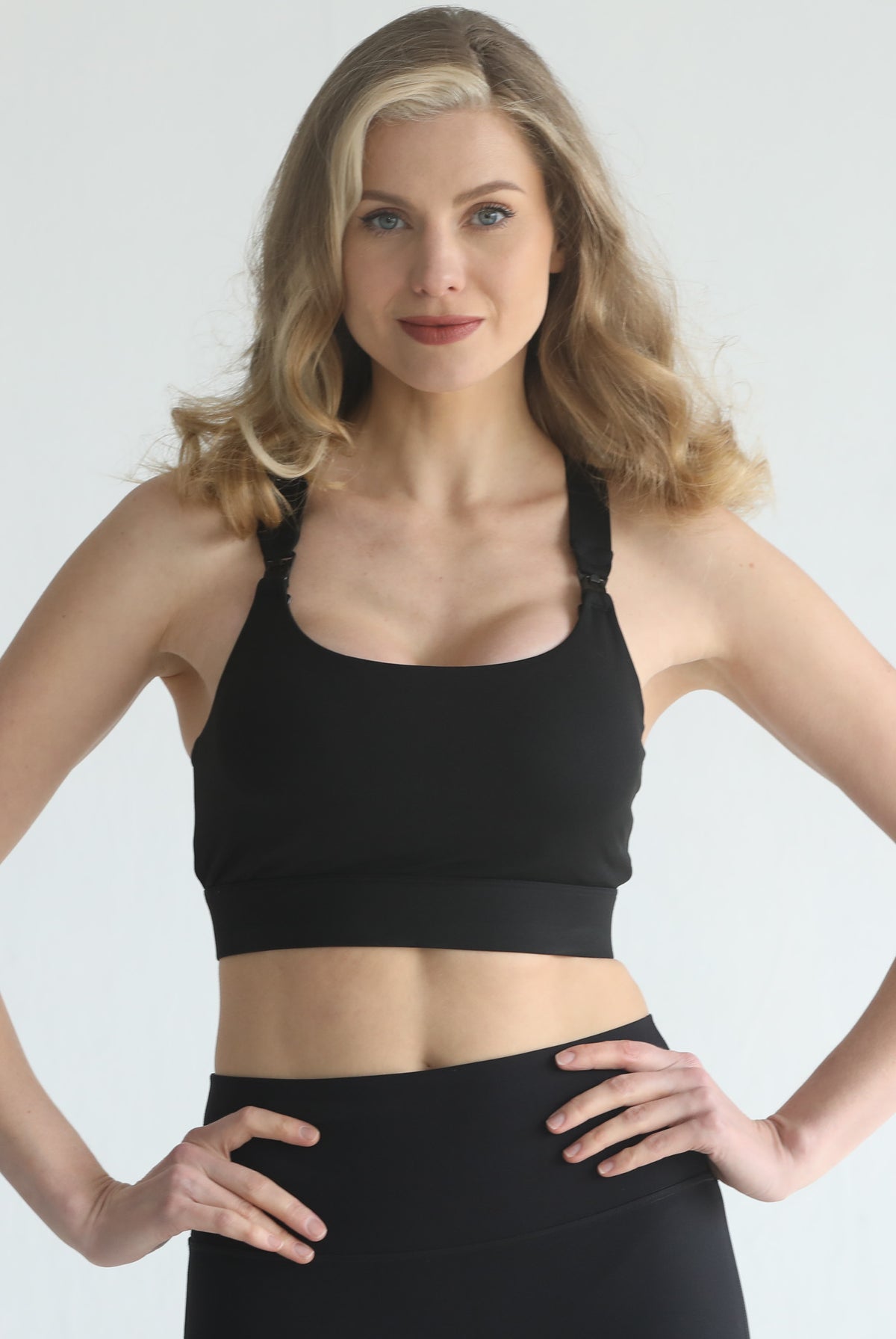 high impact adjustable nursing sports bra for large chested moms, sweat and milk