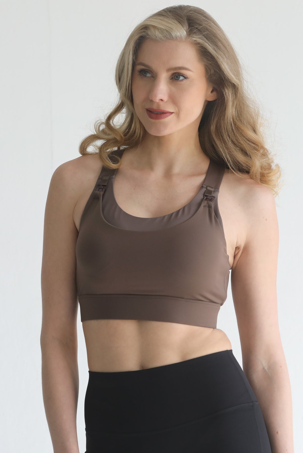 high impact nursing sports bra for large chested moms, sweat and milk