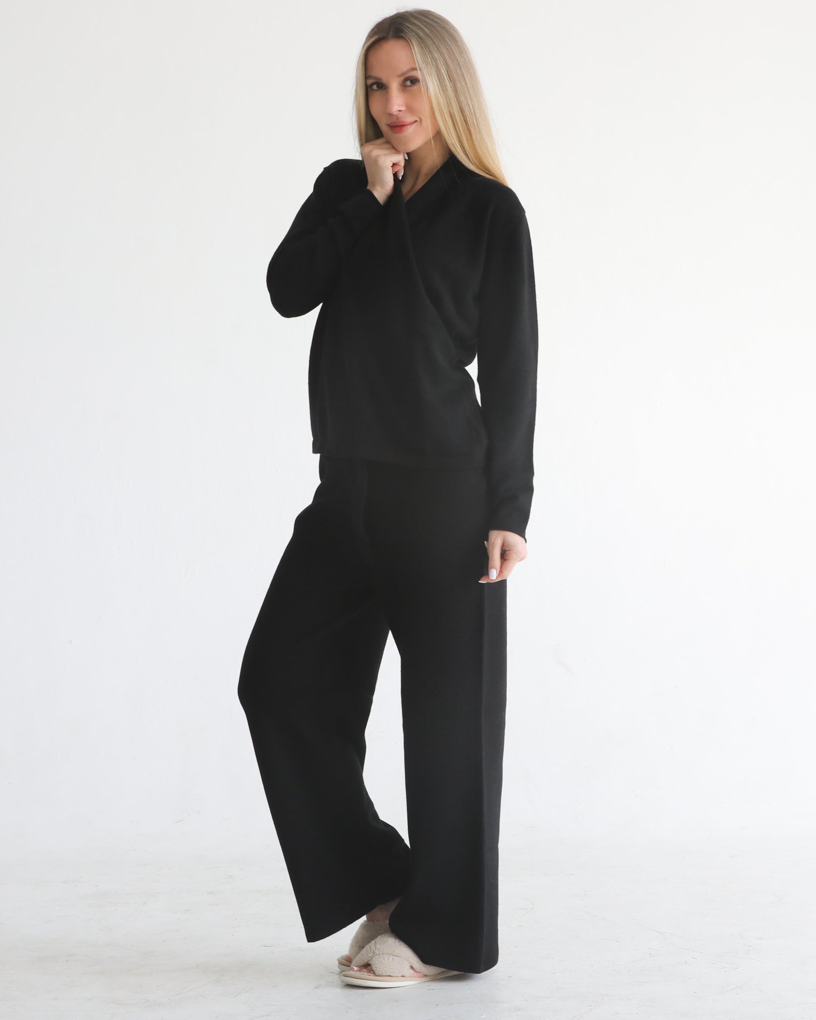 100% cashmere wrap sweater nursing crossover