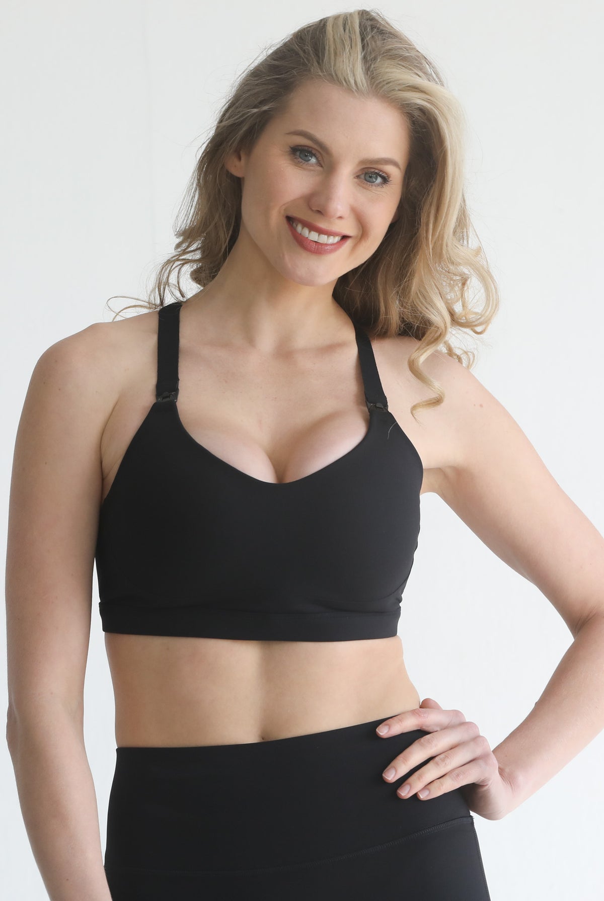 high support molded up nursing sports bra, adjustable, large chested mom, sweat and milk