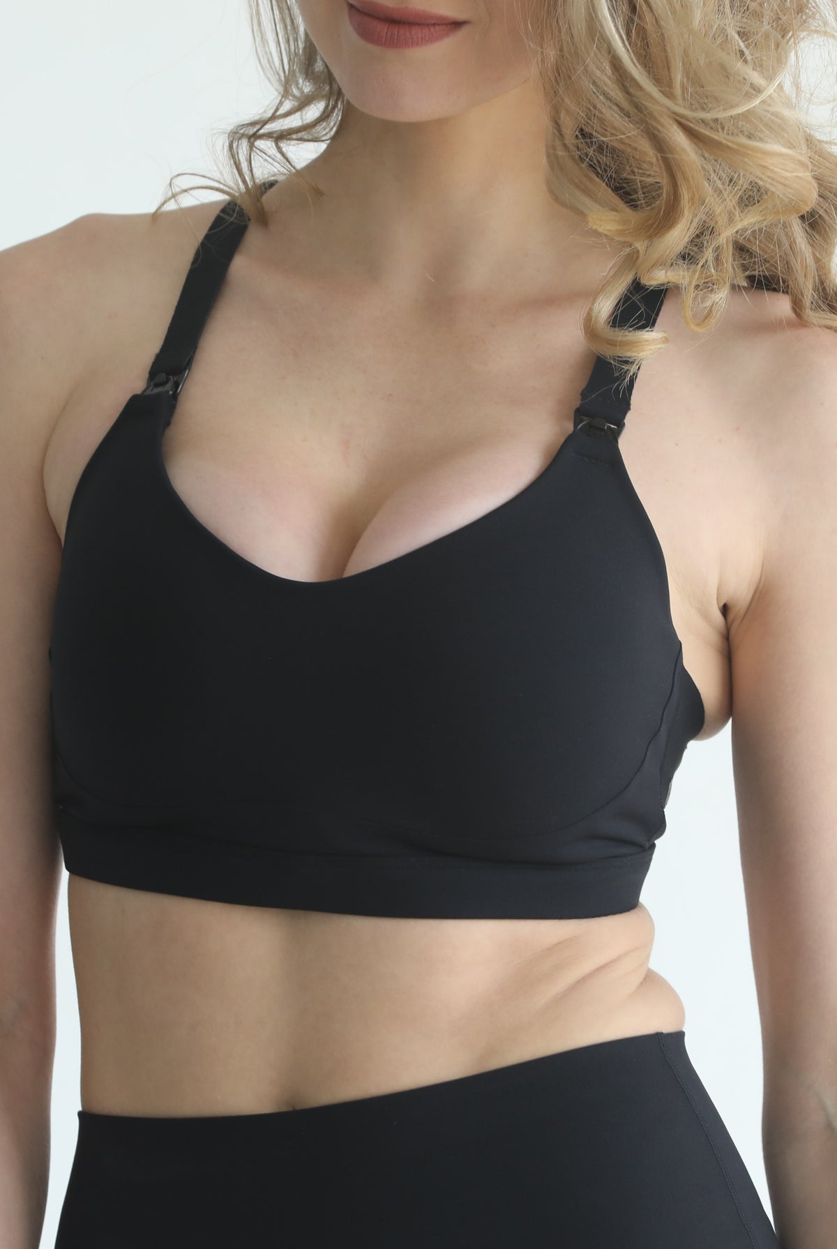 high support molded up nursing sports bra, adjustable, large chested mom, sweat and milk