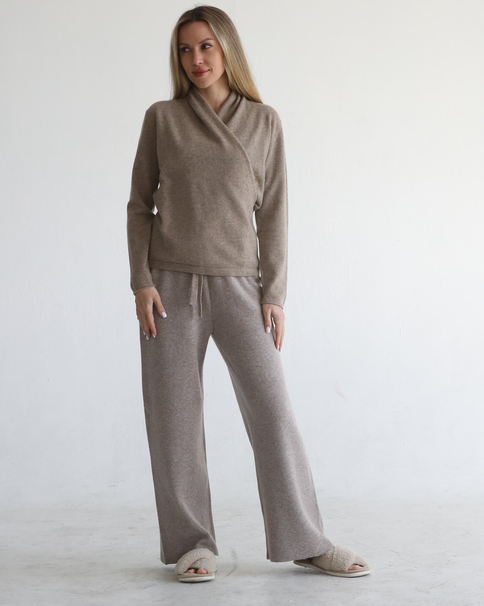 100% cashmere wrap sweater nursing crossover