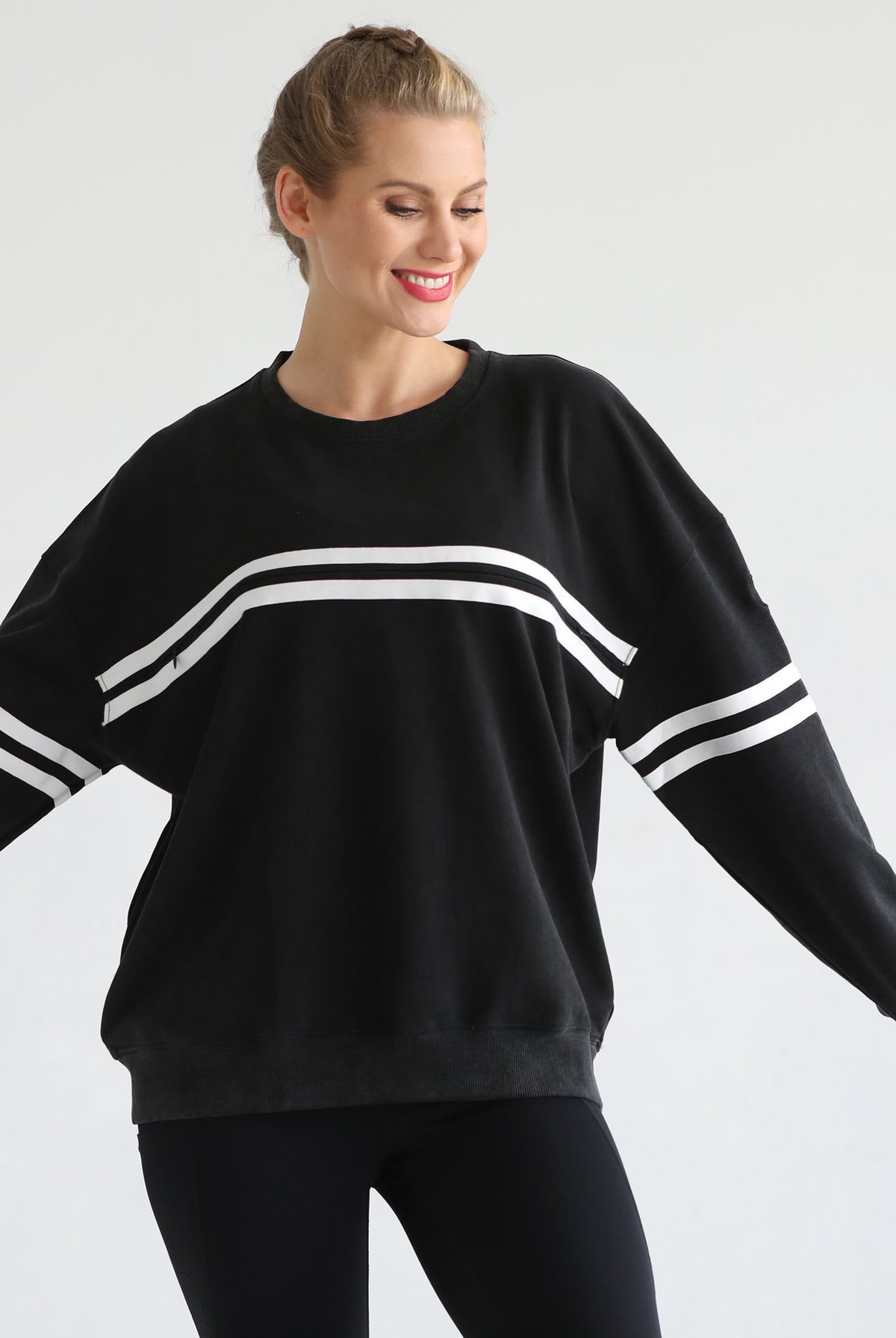 slouchy oversized nursing sweatshirt, sweat and milk