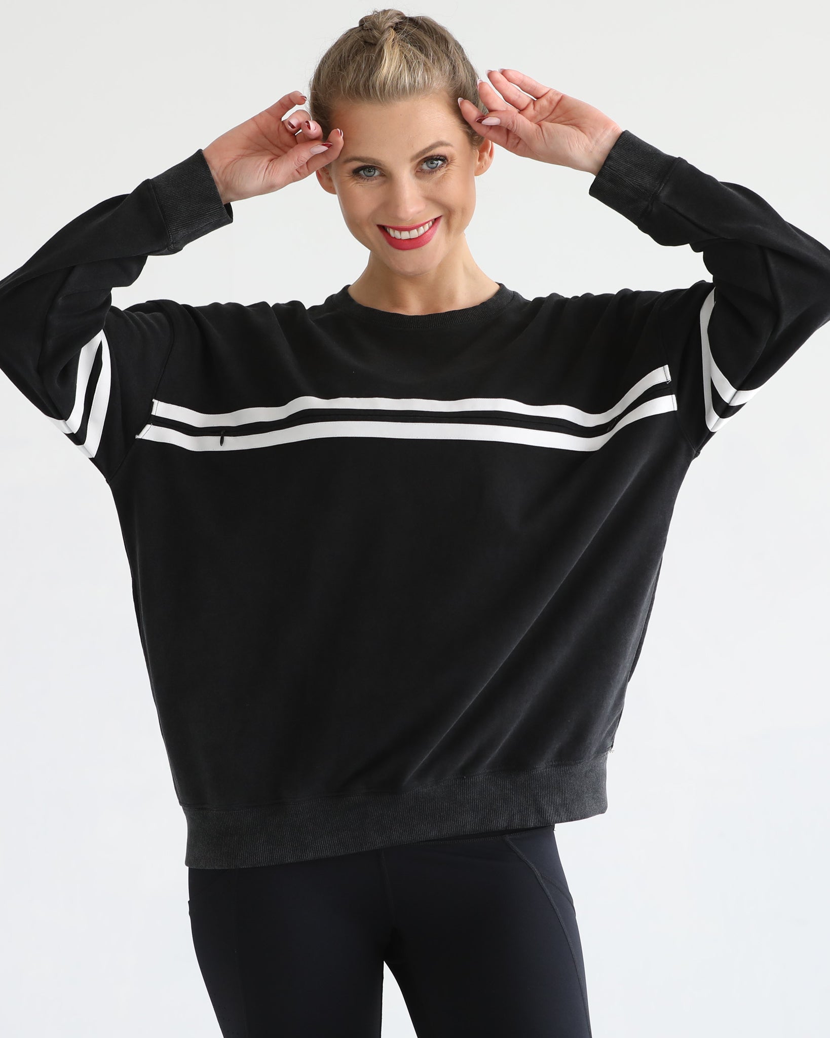 slouchy oversized nursing sweatshirt, sweat and milk