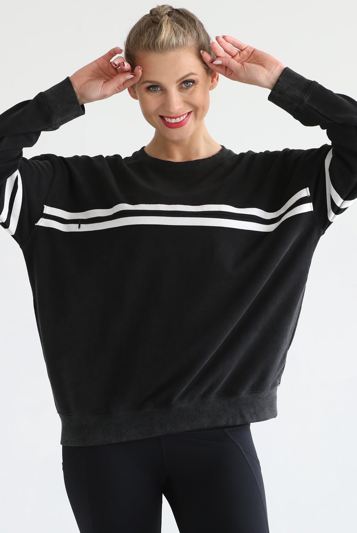 slouchy oversized nursing sweatshirt, sweat and milk
