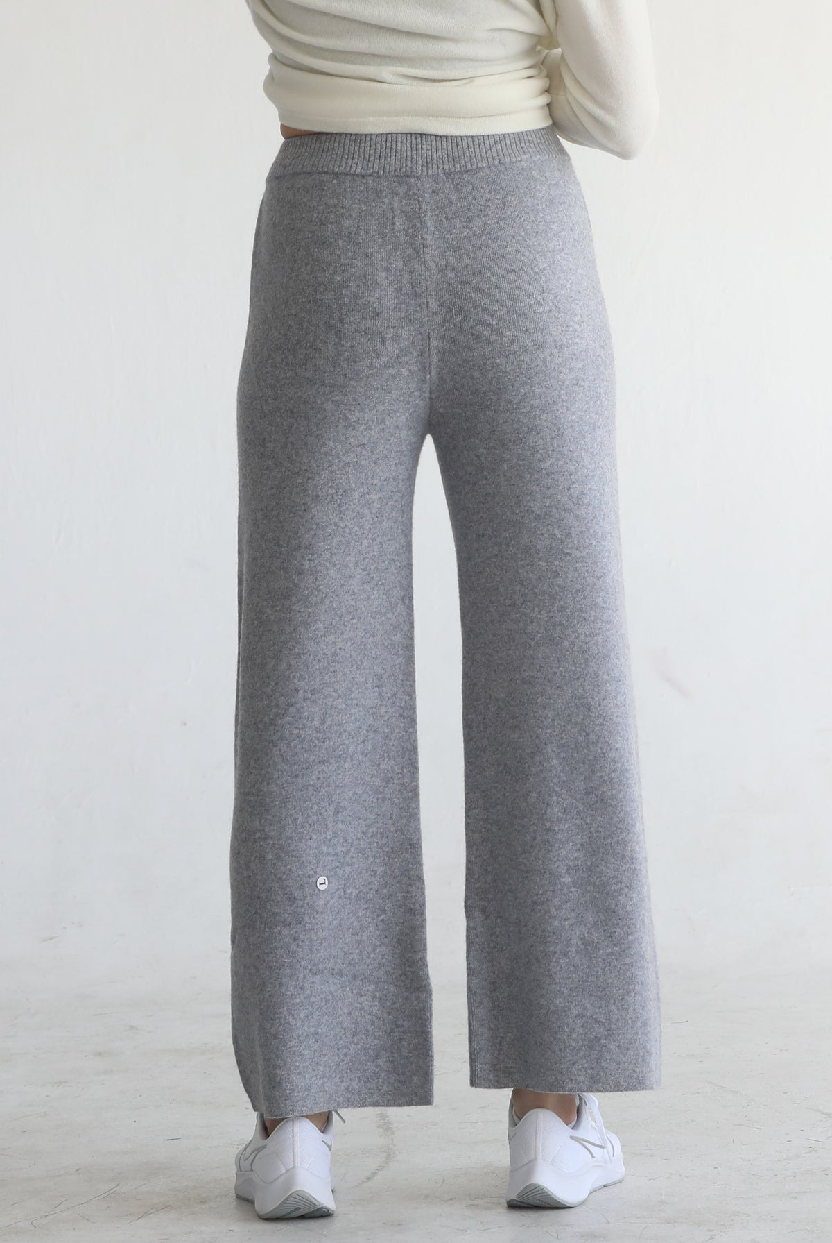 100% merino wool pants wide-leg