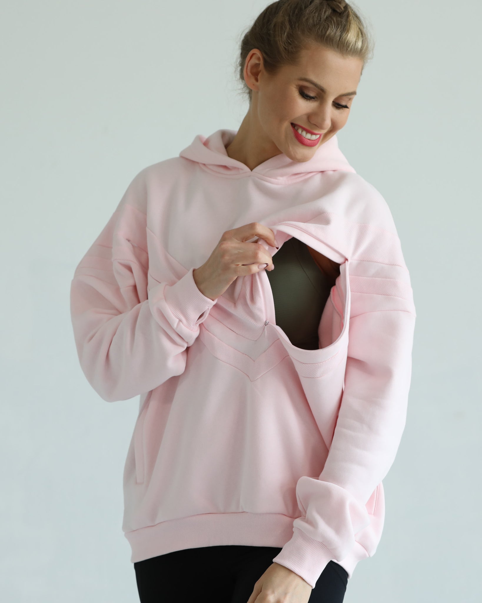 Oversized nursing and pregnancy hoodie, sweat and milk