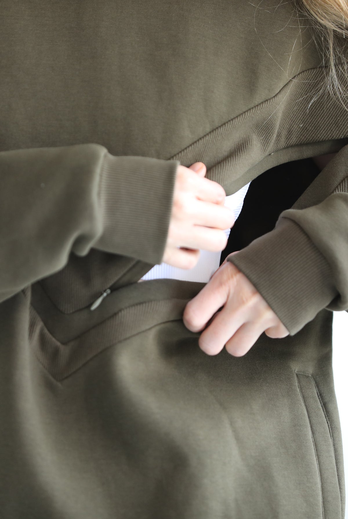 Oversized nursing and pregnancy hoodie, sweat and milk