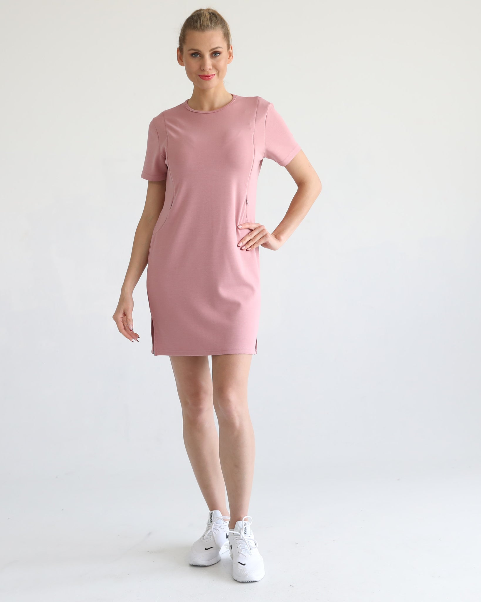 Nursing Tshirt Dress with zippers, Sweat and Milk