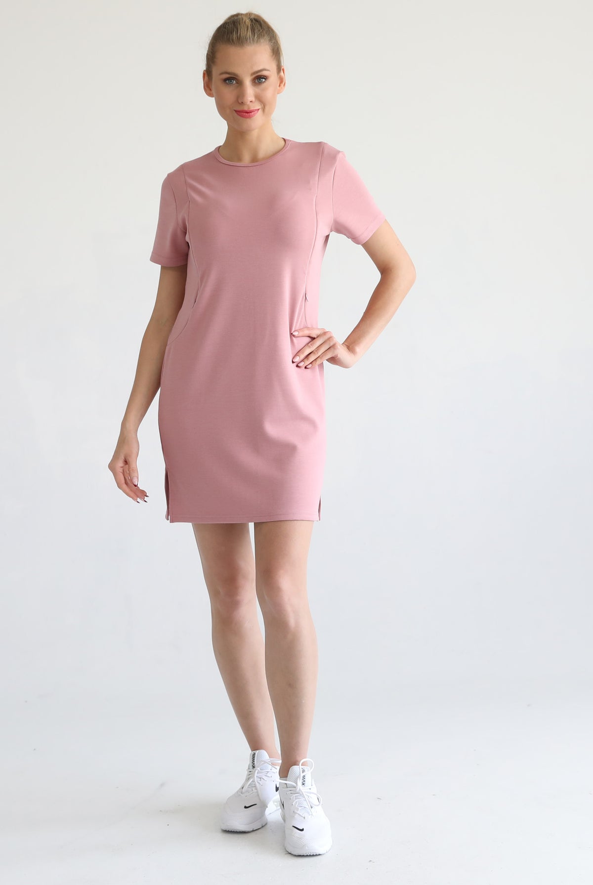 Nursing Tshirt Dress with zippers, Sweat and Milk