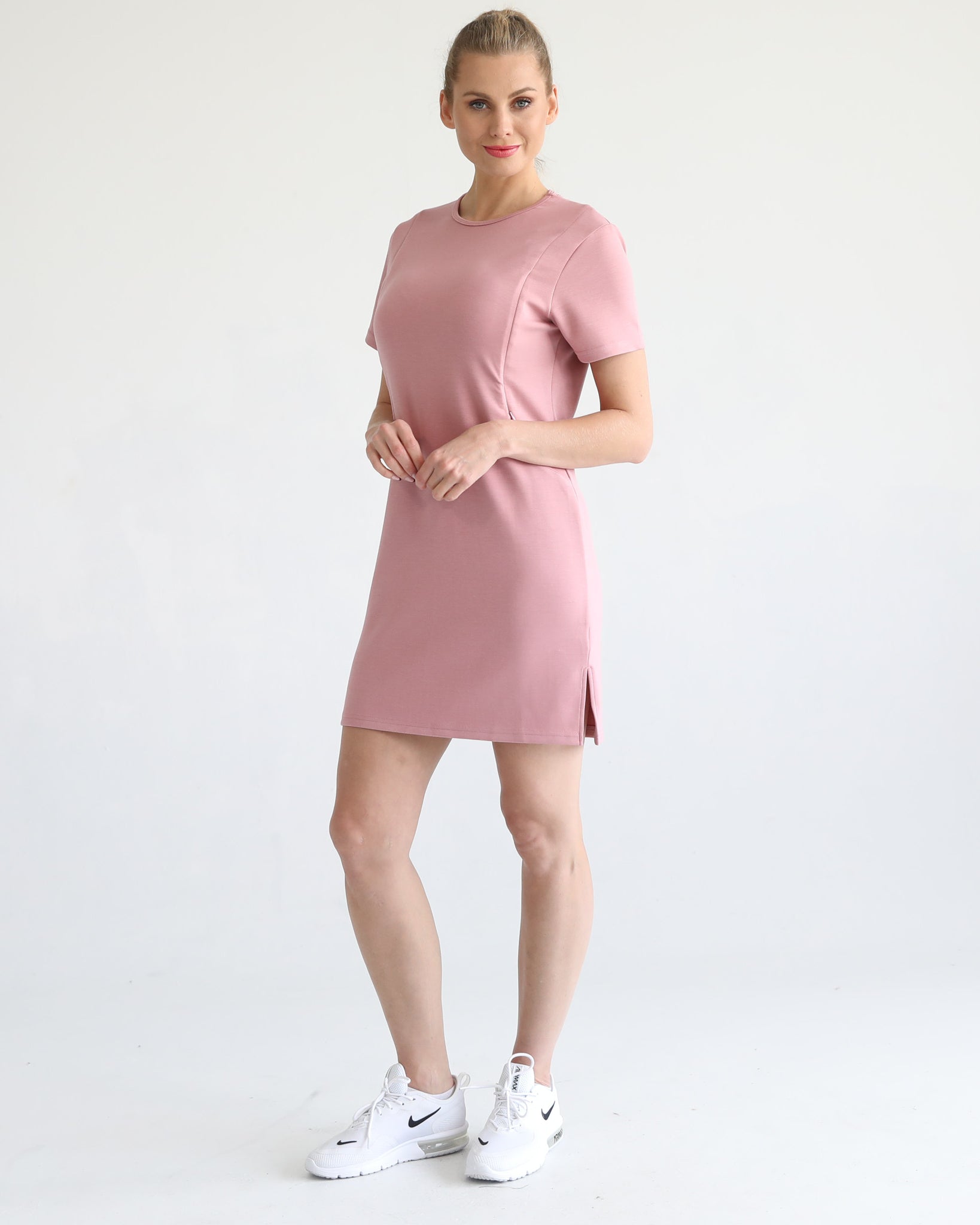 Nursing Tshirt Dress with zippers, Sweat and Milk