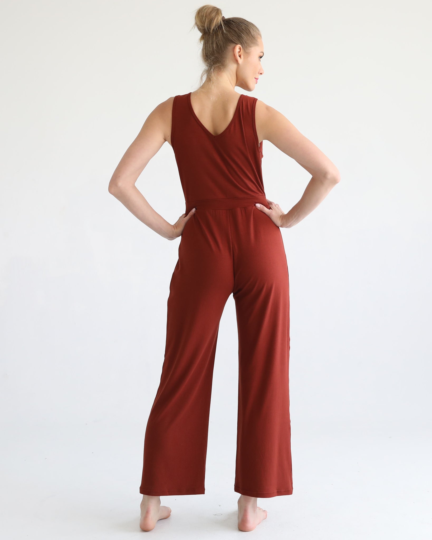 Nursing friendly jump suit, wide legged, sweat and milk