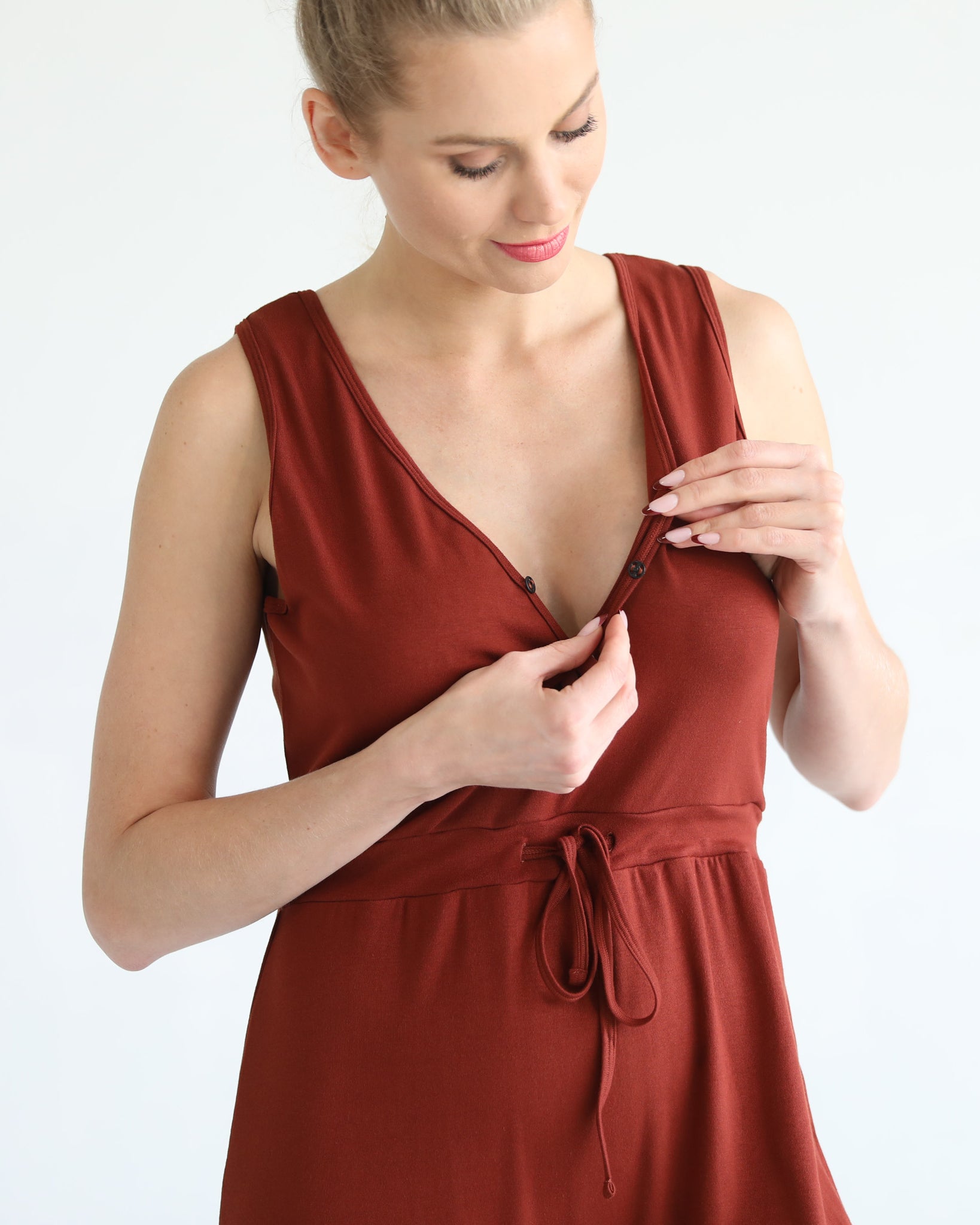 Nursing friendly jump suit, wide legged, sweat and milk