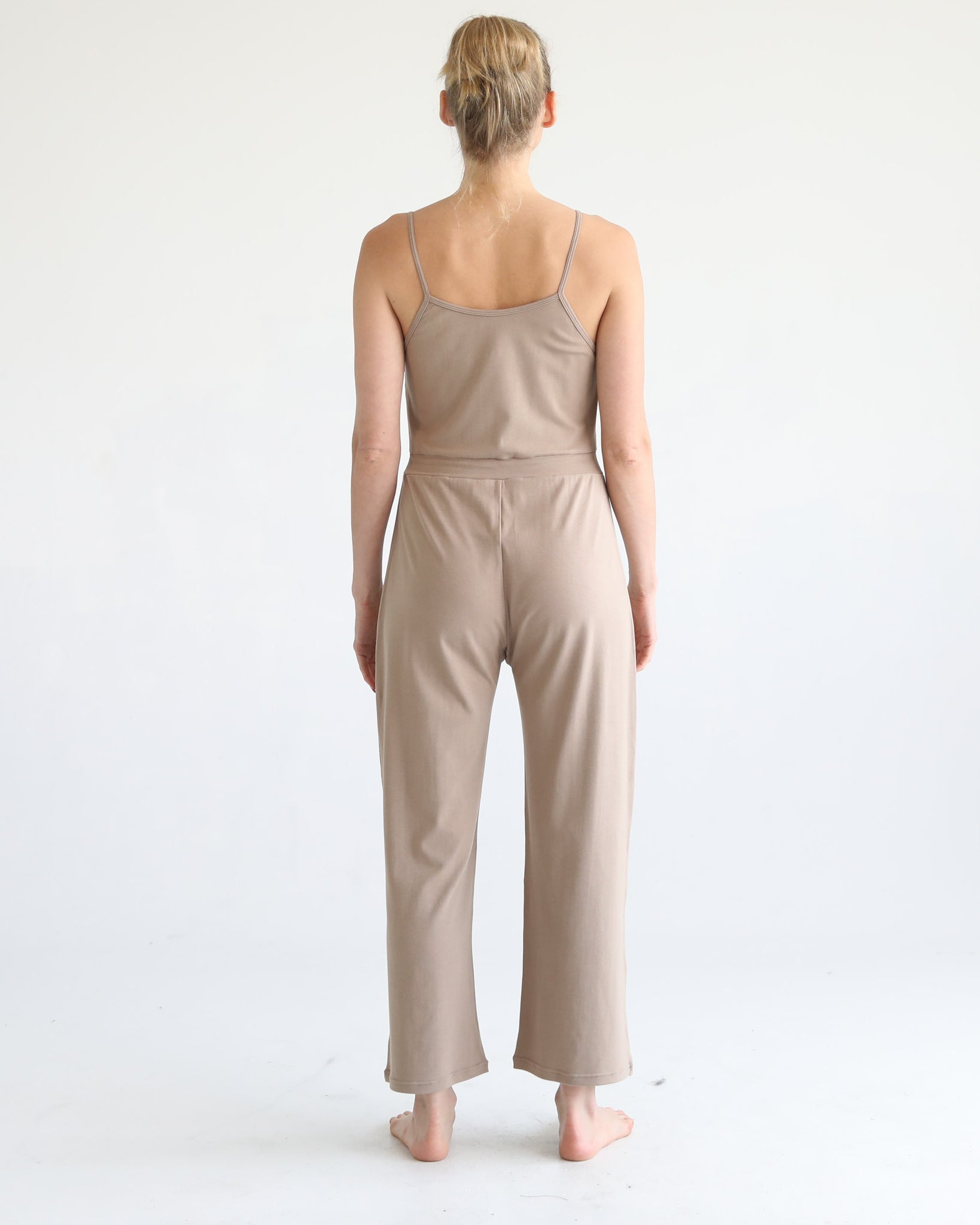 Nursing friendly jump suit, wide legged, sweat and milk