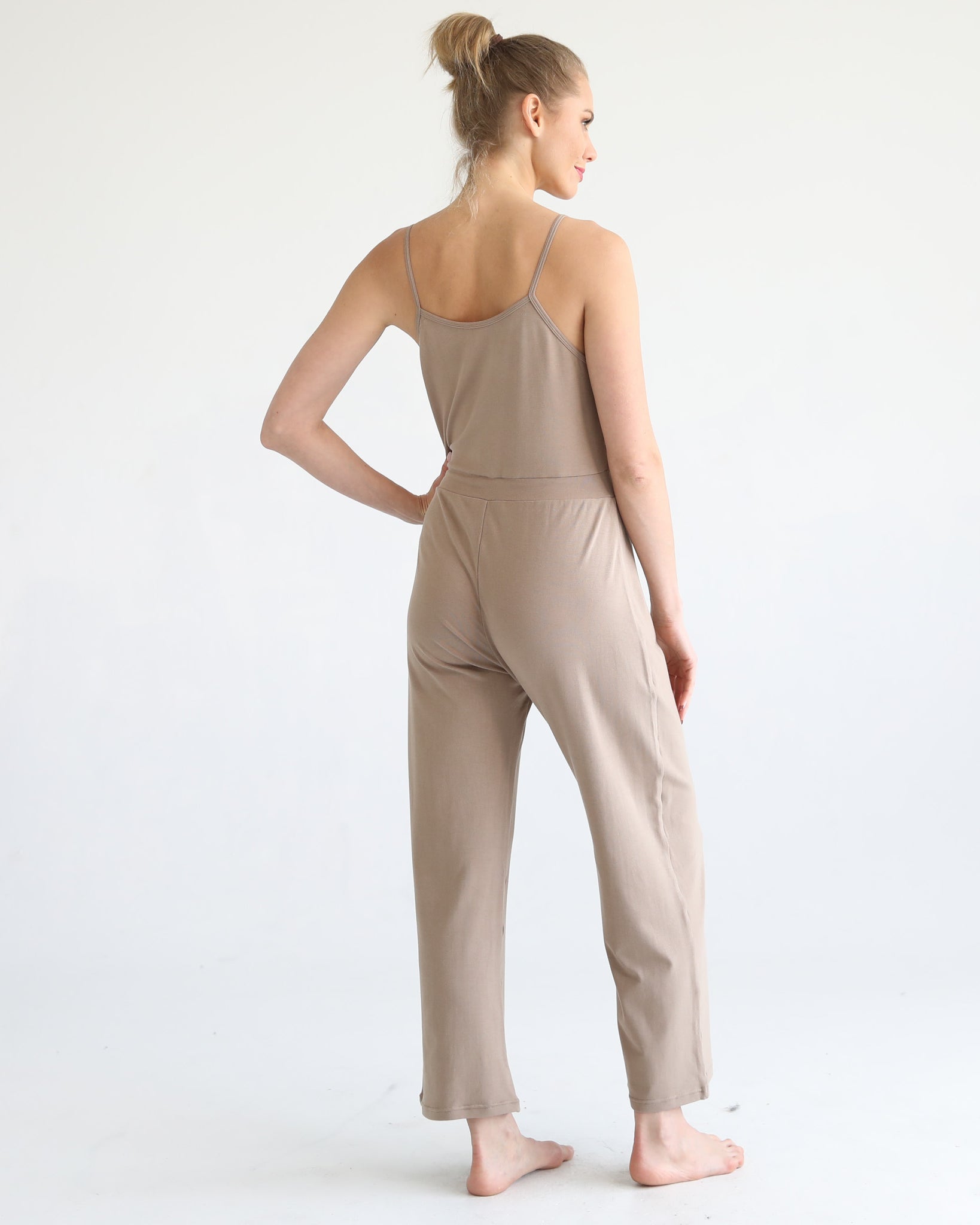 Nursing friendly jump suit, wide legged, sweat and milk