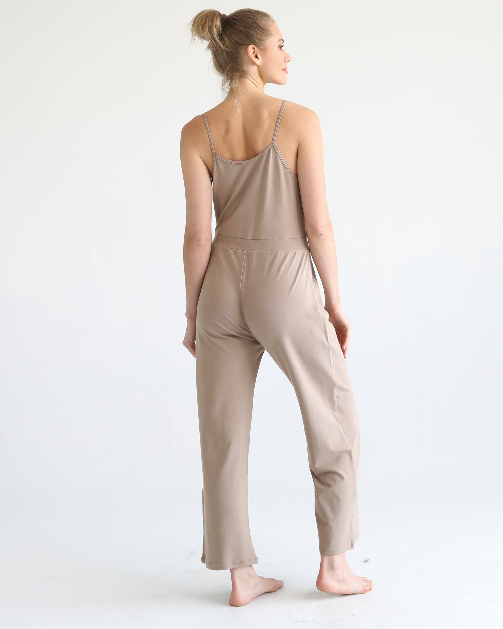 Nursing friendly jump suit, wide legged, sweat and milk