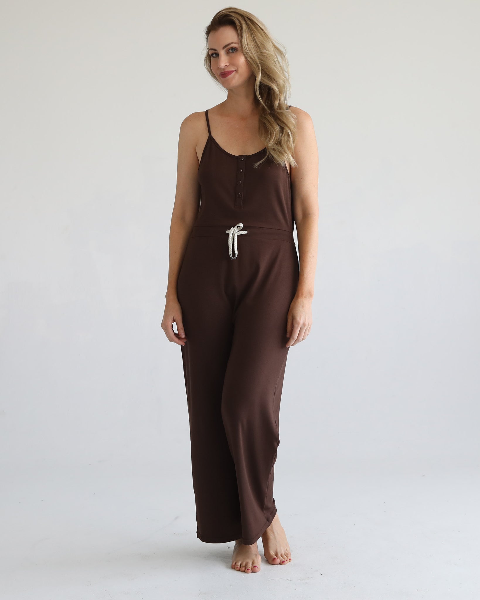 Nursing friendly jump suit, wide legged, sweat and milk