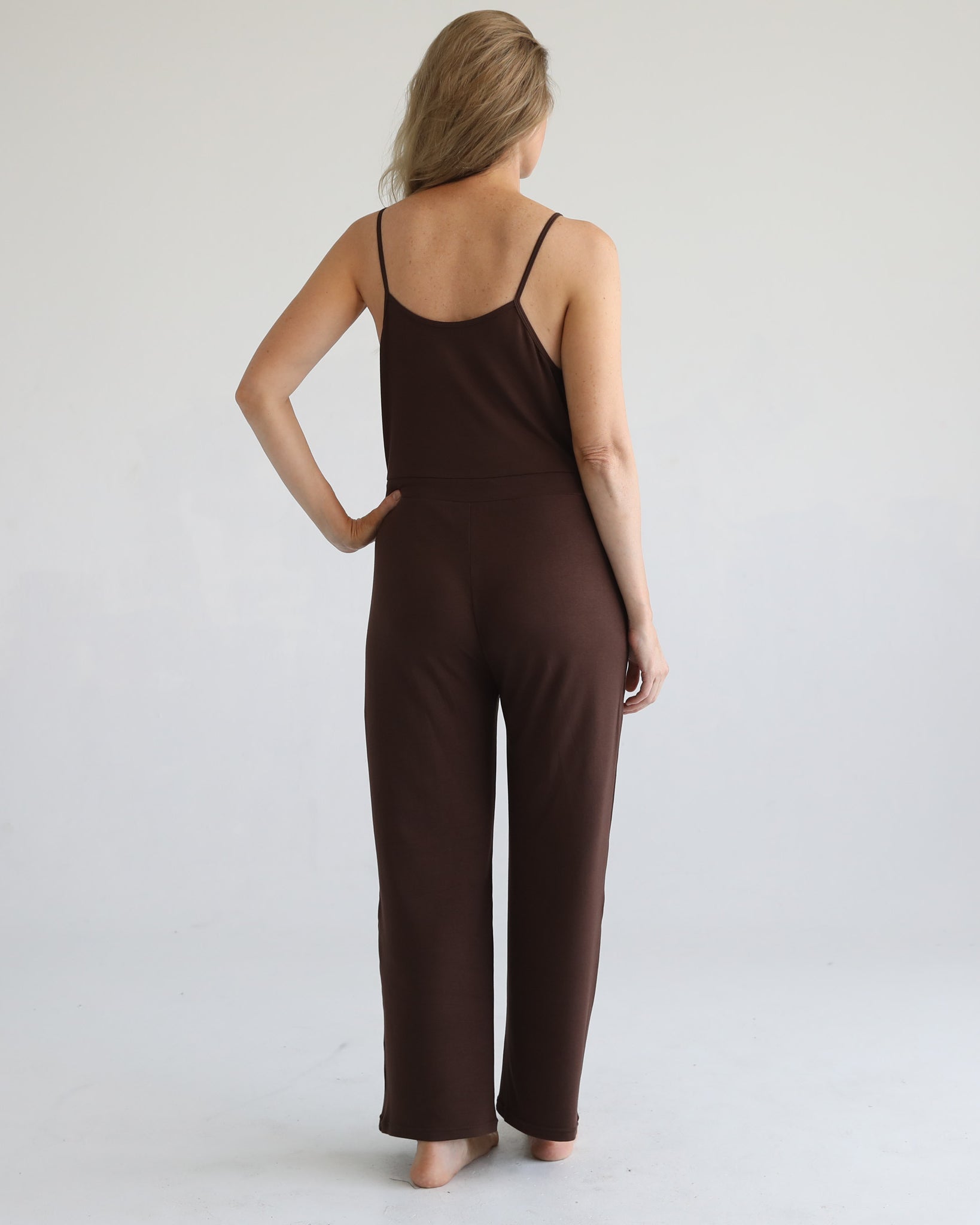 Nursing friendly jump suit, wide legged, sweat and milk