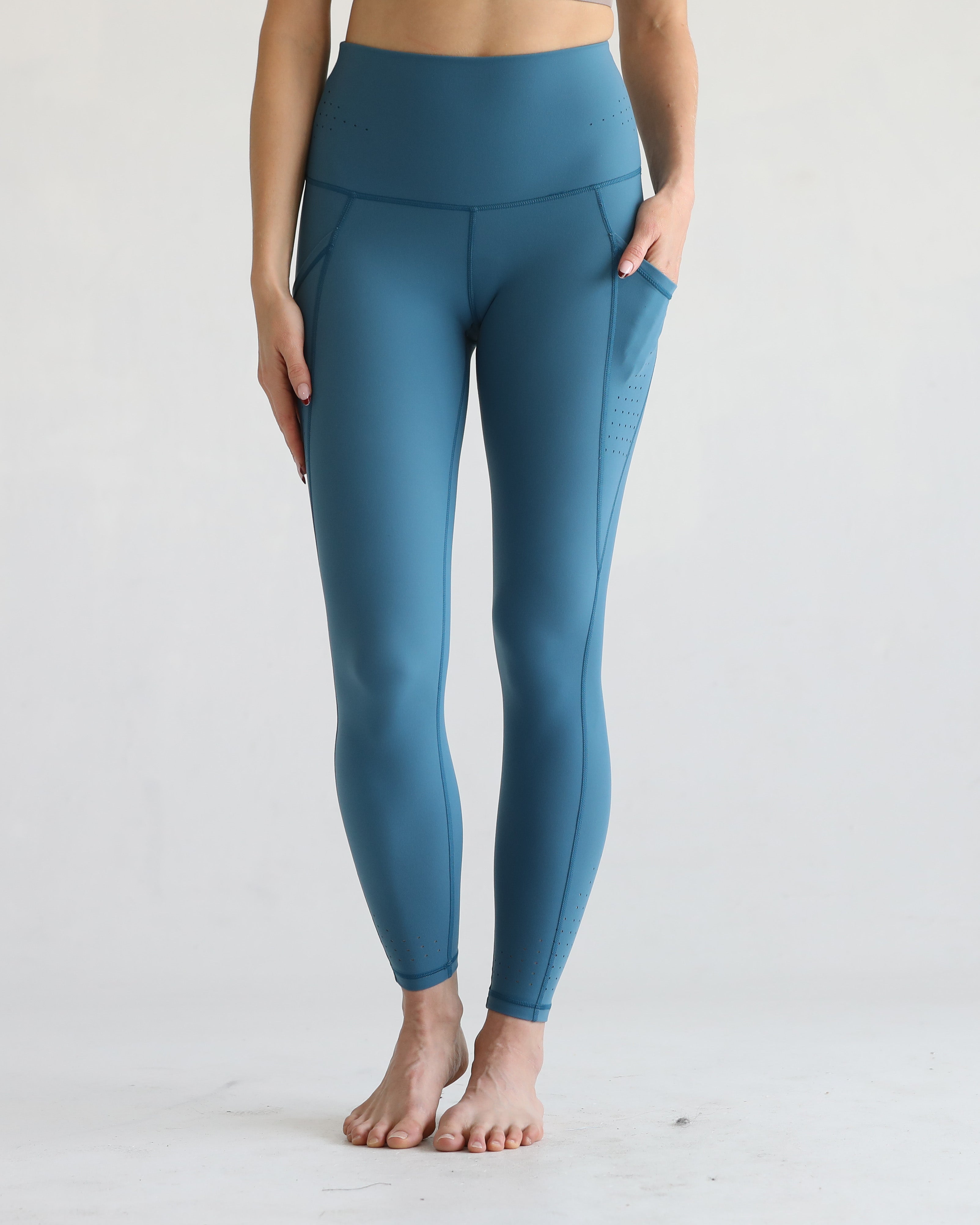 postpartum yoga leggings with pockets, sweat and milk