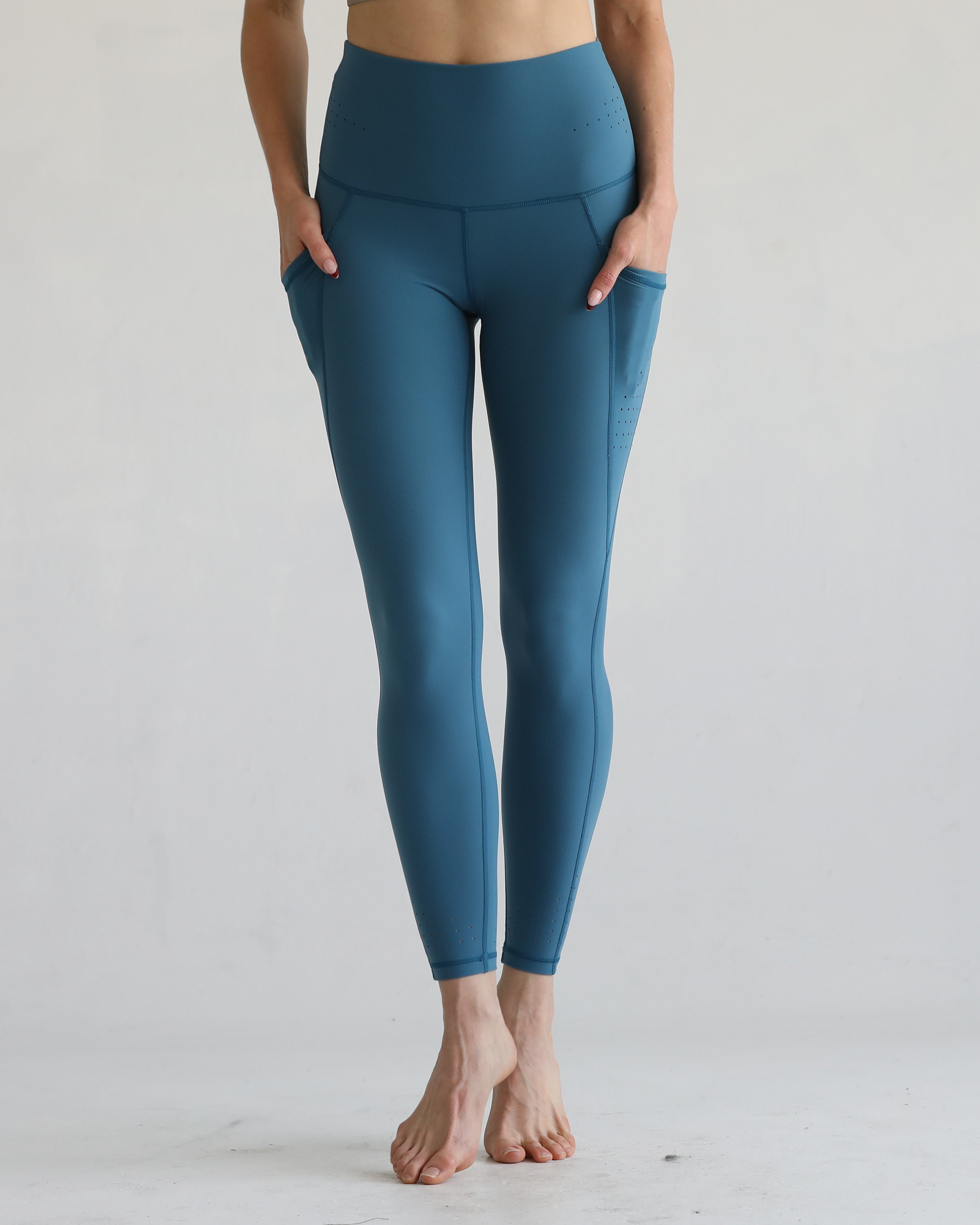 postpartum yoga leggings with pockets, sweat and milk