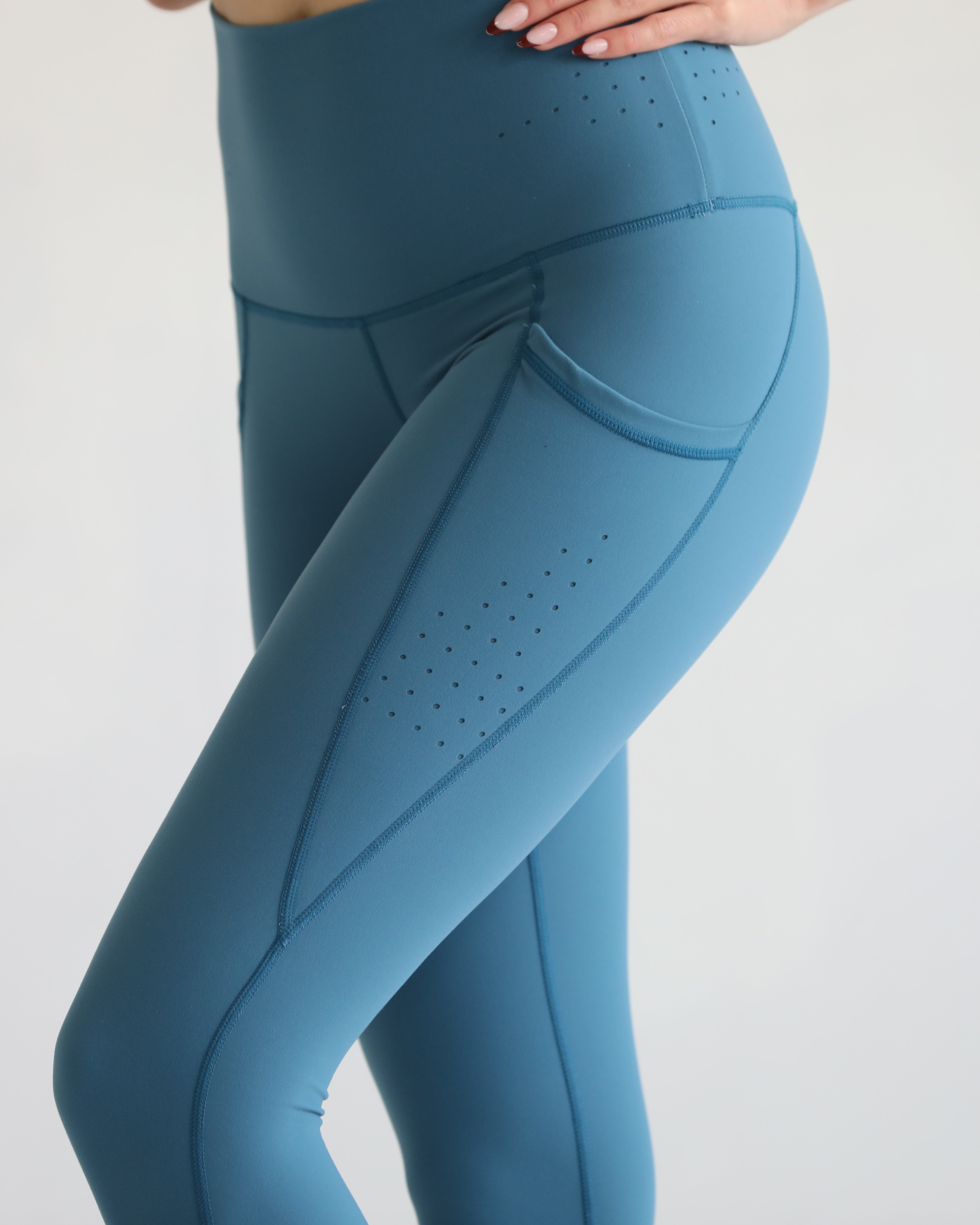postpartum yoga leggings with pockets, sweat and milk