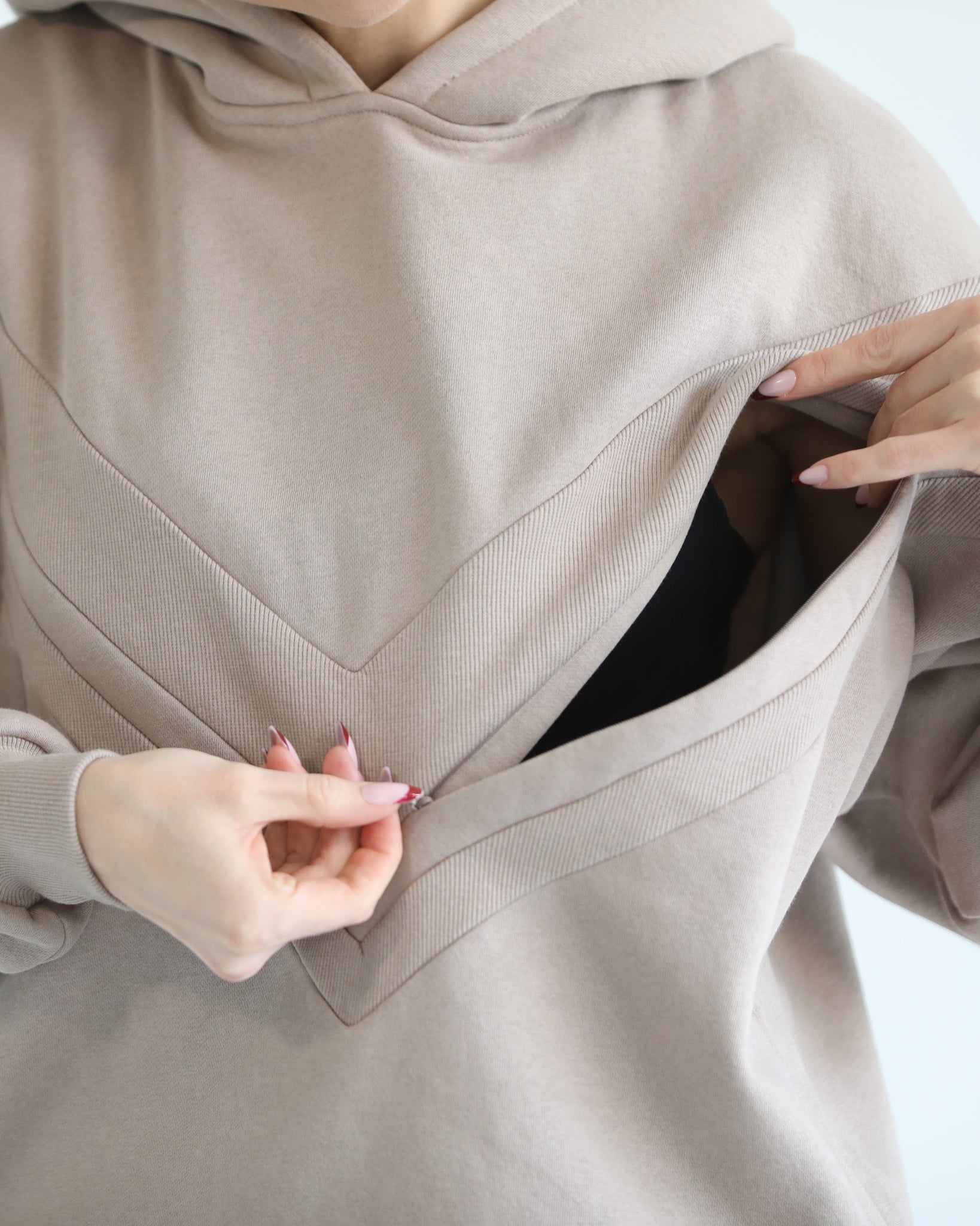 Oversized nursing and pregnancy hoodie, sweat and milk