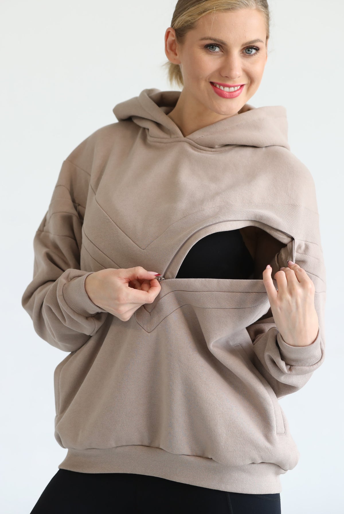 Oversized nursing and pregnancy hoodie, sweat and milk