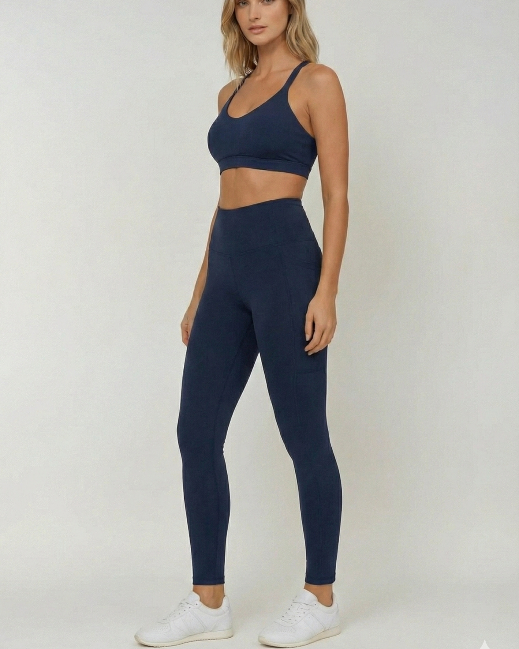 high waist postpartum leggings with pockets, side shot