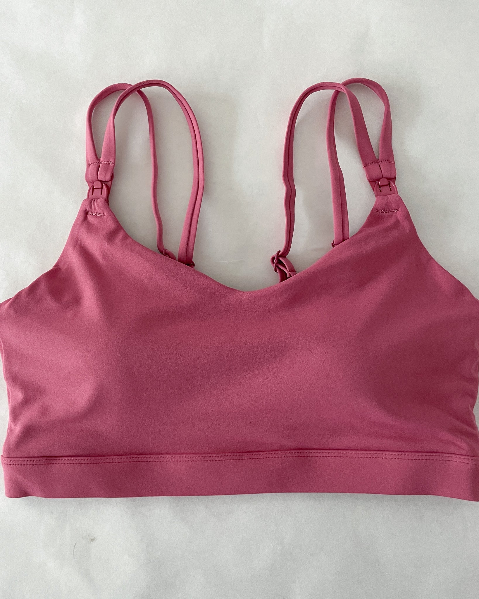 Emily medium impact nursing and pumping sports bra, sweat and milk