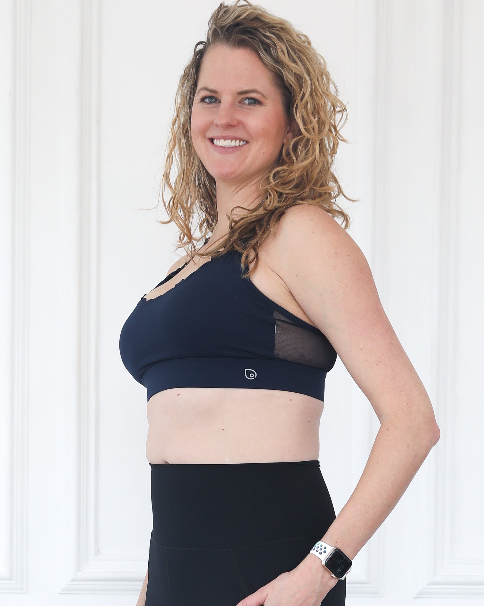 Lucie Nursing Sports Bra, High Impact, Supportive, largest chest, running, navy, Sweat and Milk