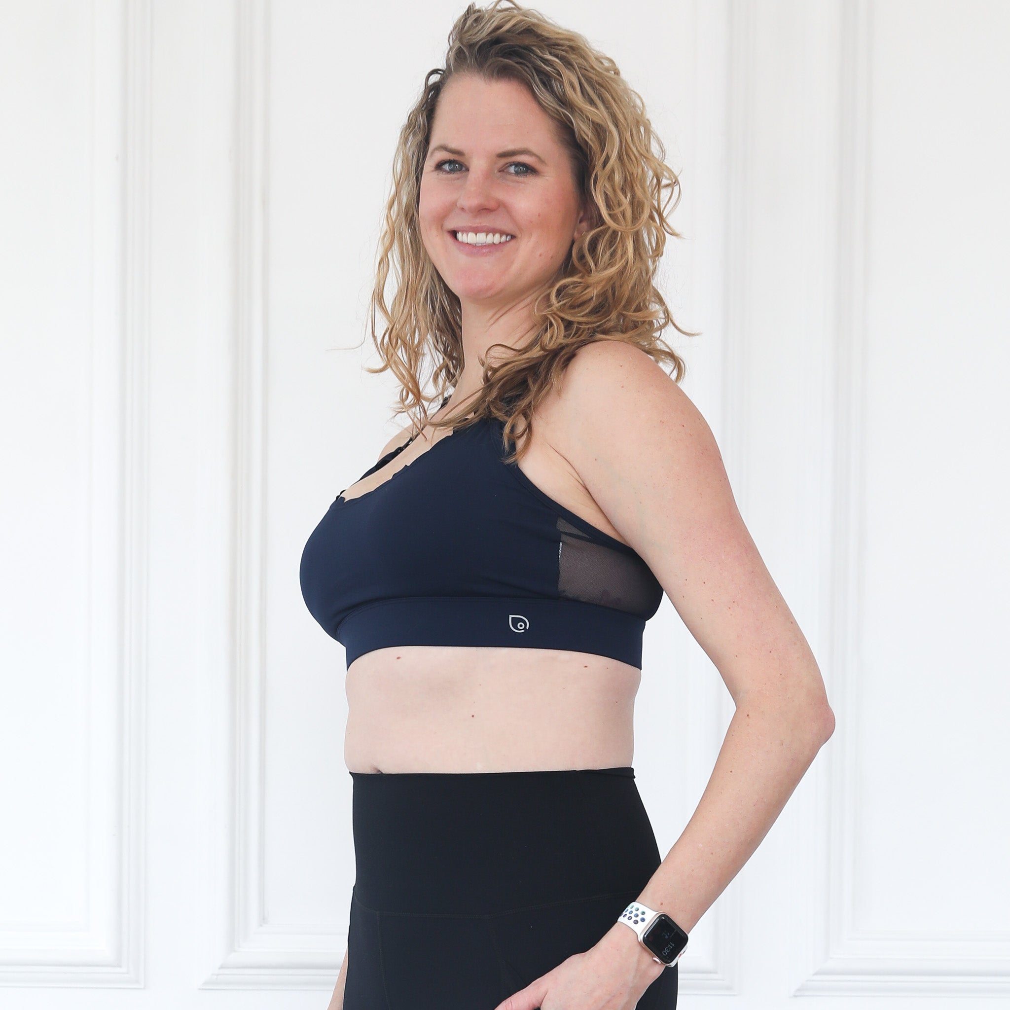Lucie Nursing Sports Bra, High Impact, Supportive, largest chest, running, navy, Sweat and Milk
