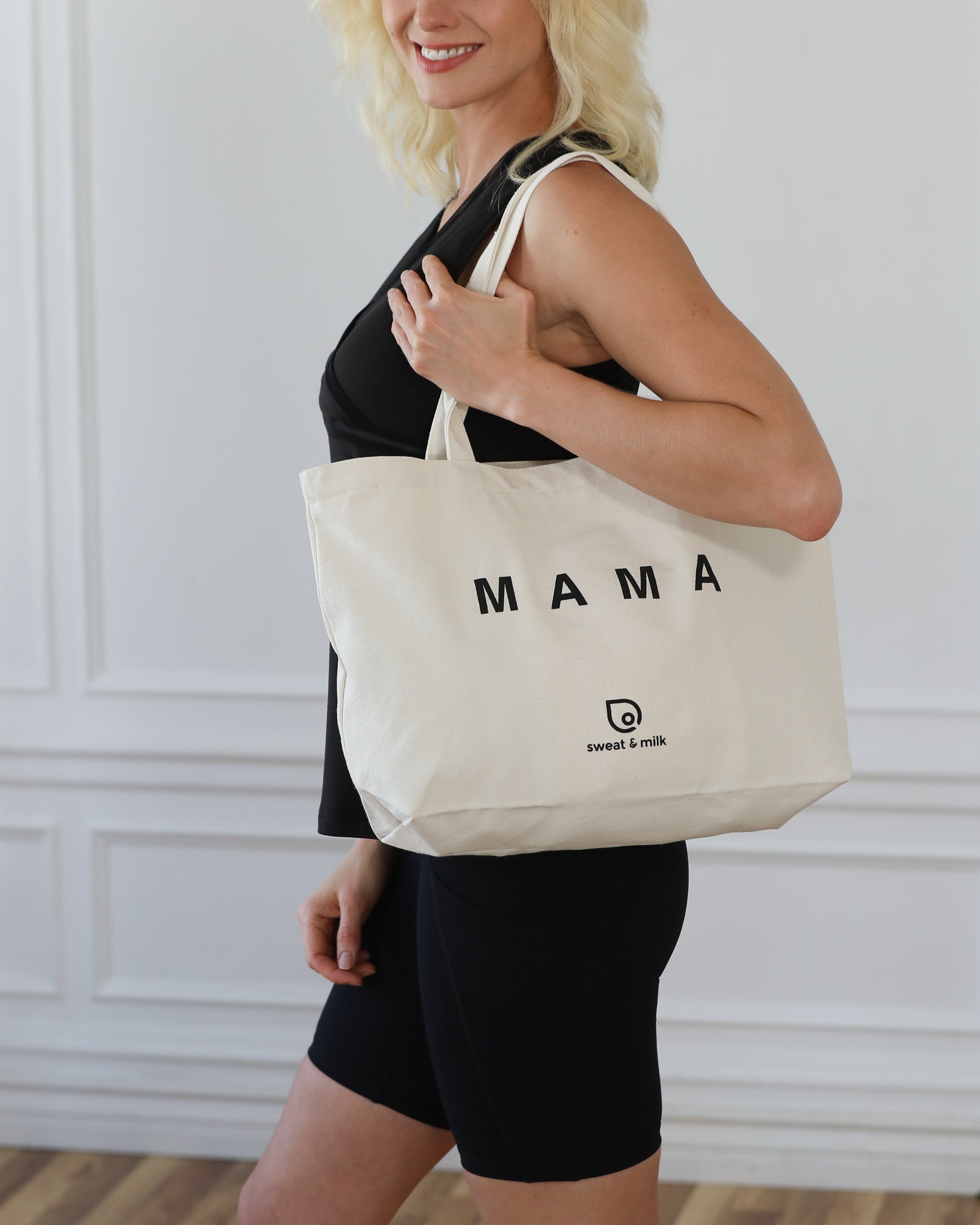 Sweat & Milk tote bag, diaper canvas tote bag, mom bag, diaper bag