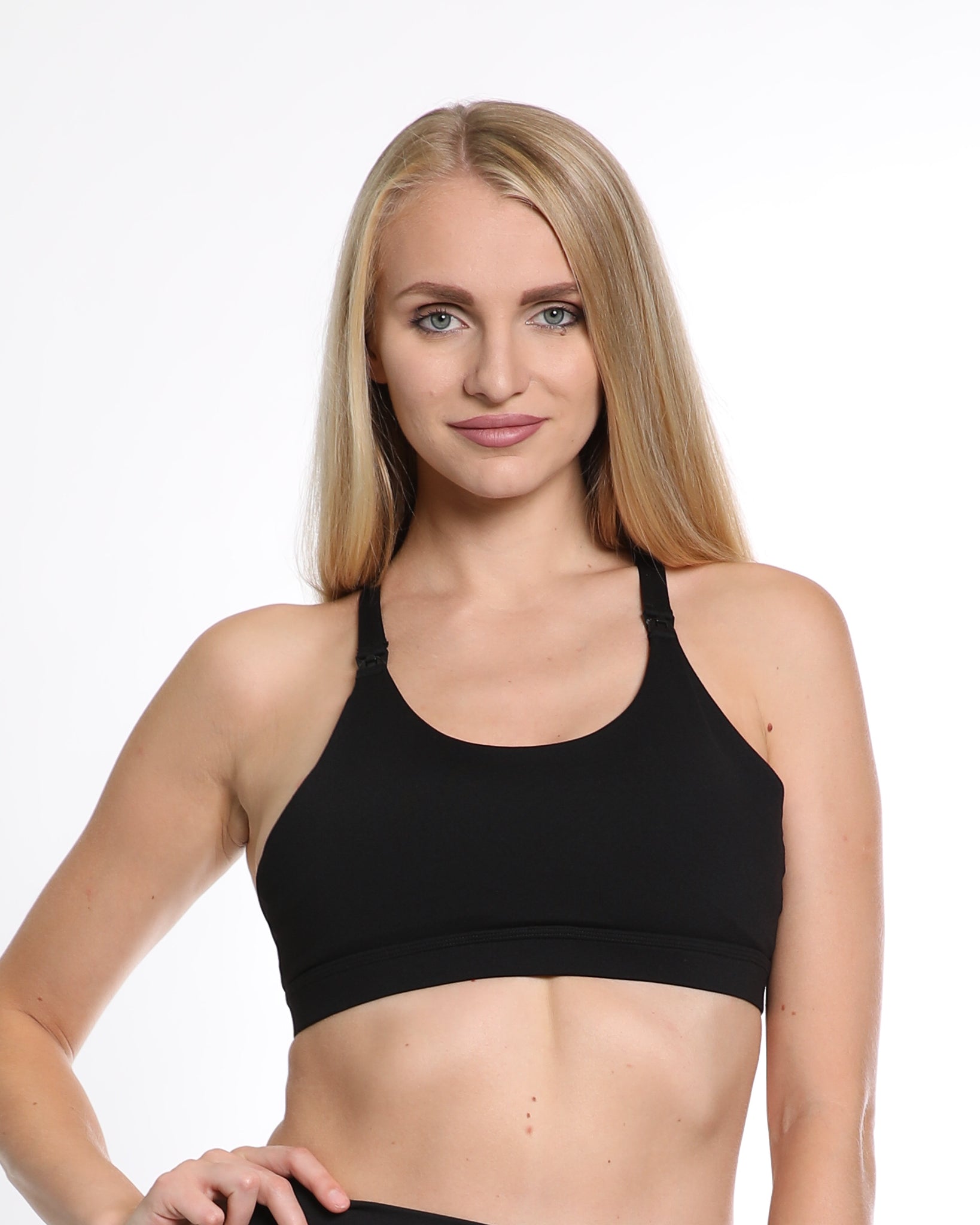 Océane exclusively hands free pumping sports bra,Nursing sports Bra, strappy back, adjustable shoulder straps, adjustable back closure