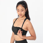 Venice 2 High Impact Nursing and pumping Sports Bra, clip down nursing bra, large cups, adjustable, tiger, Sweat and Milk