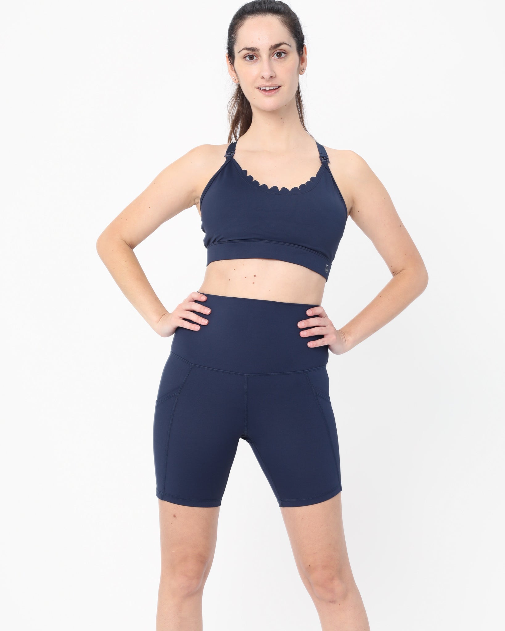 Lucie Nursing Sports Bra, High Impact, Supportive, largest chest, running, navy, Sweat and Milk