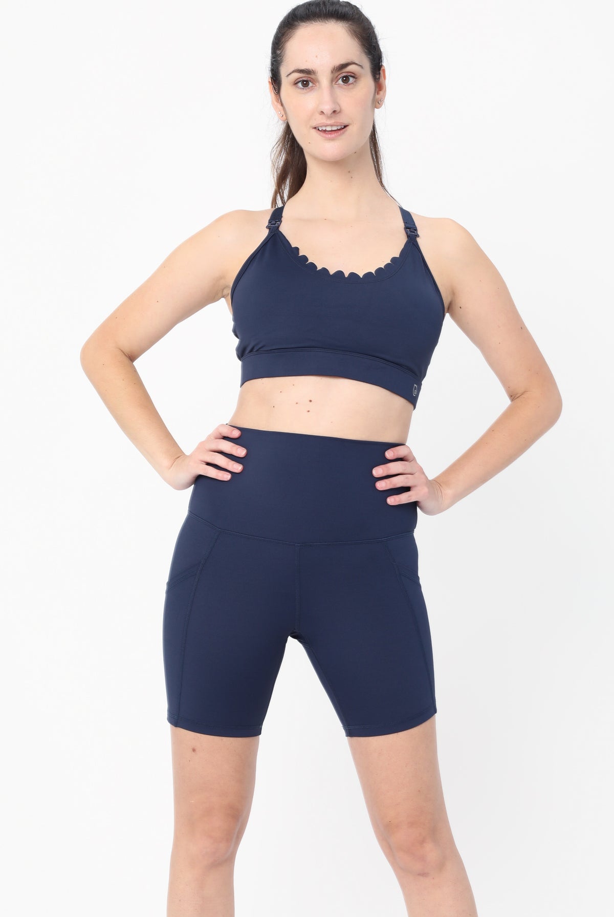 Lucie Nursing Sports Bra, High Impact, Supportive, largest chest, running, navy, Sweat and Milk