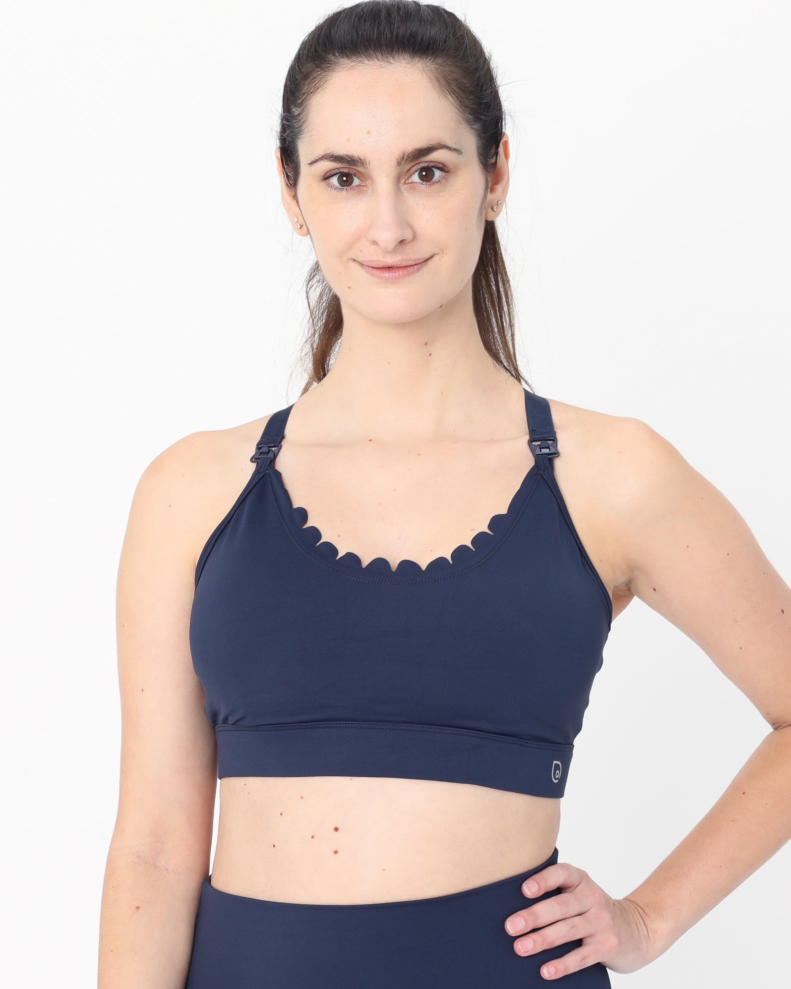 Lucie Nursing Sports Bra, High Impact, Supportive, largest chest, running, navy, Sweat and Milk