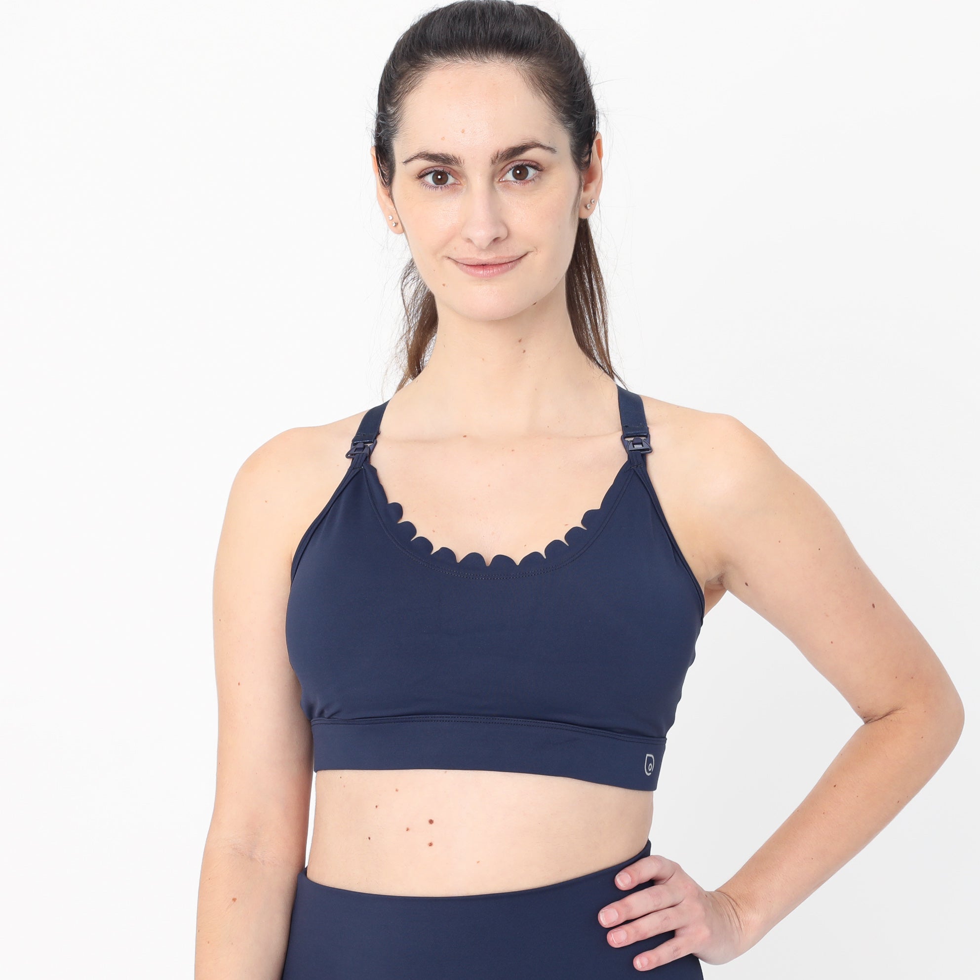 Lucie Nursing Sports Bra, High Impact, Supportive, largest chest, running, navy, Sweat and Milk