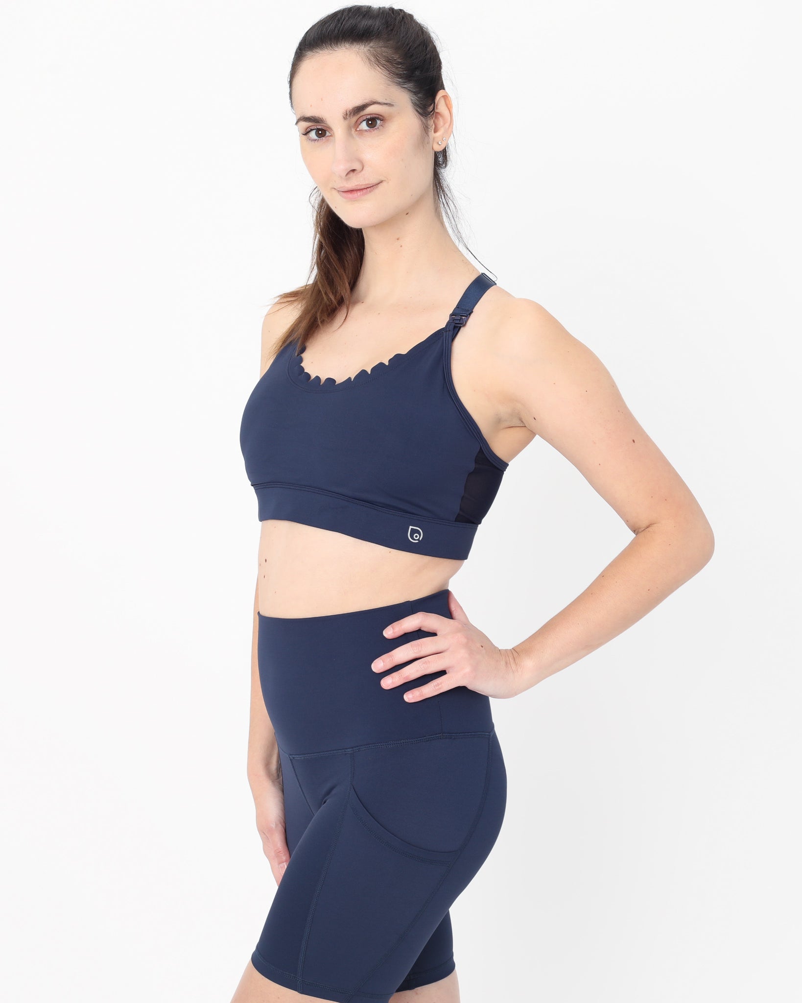 Lucie Nursing Sports Bra, High Impact, Supportive, largest chest, running, navy, Sweat and Milk