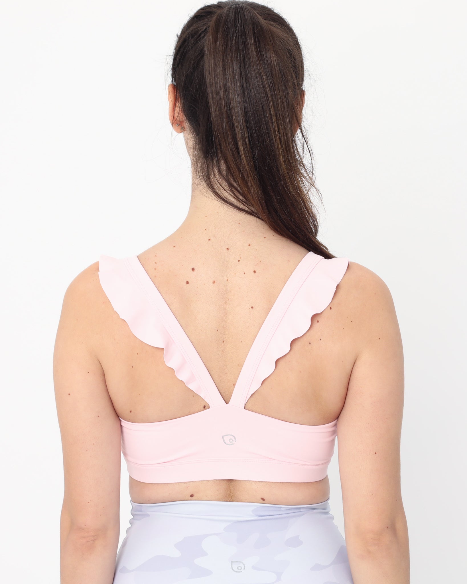 Madison Ruffle Nursing Sports Bra, Medium support, running, largest breast, blush pink