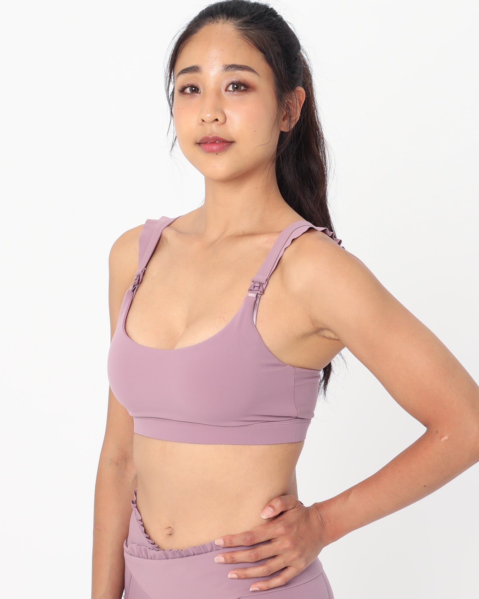 Madison Nursing Sports Bra, Medium Impact, Supportive, largest chest, running, lavender