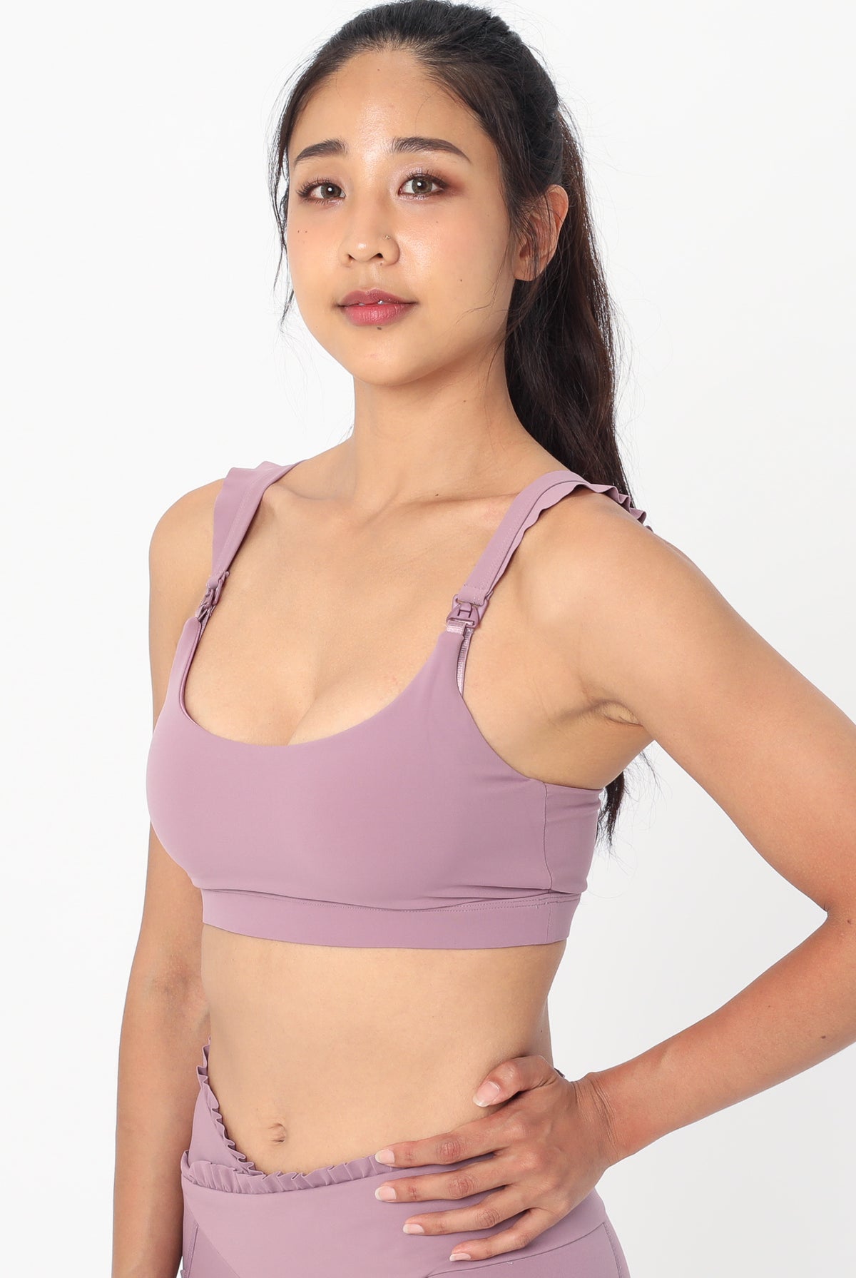 Madison Nursing Sports Bra, Medium Impact, Supportive, largest chest, running, lavender