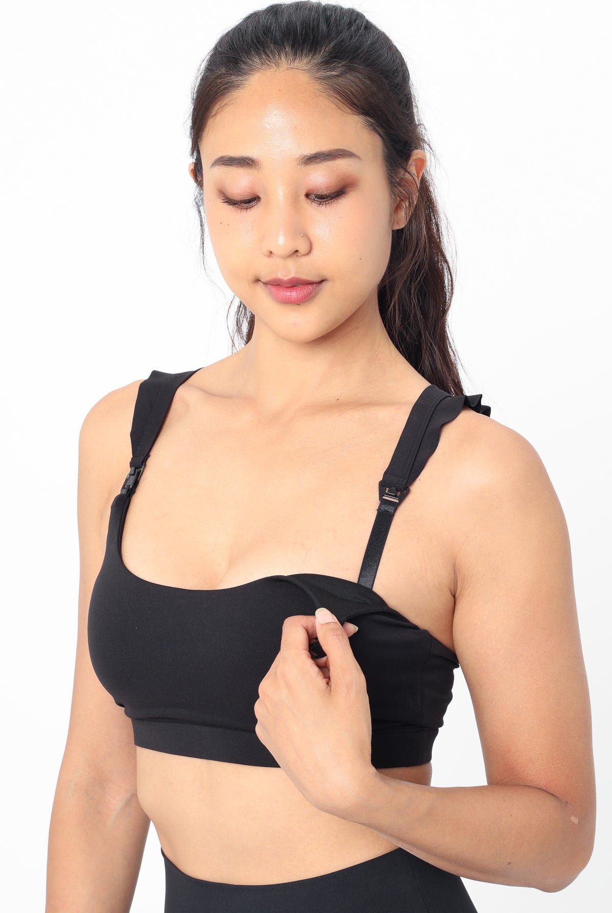 Madison Nursing Sports Bra, Medium Impact, Supportive, largest chest, running, Black