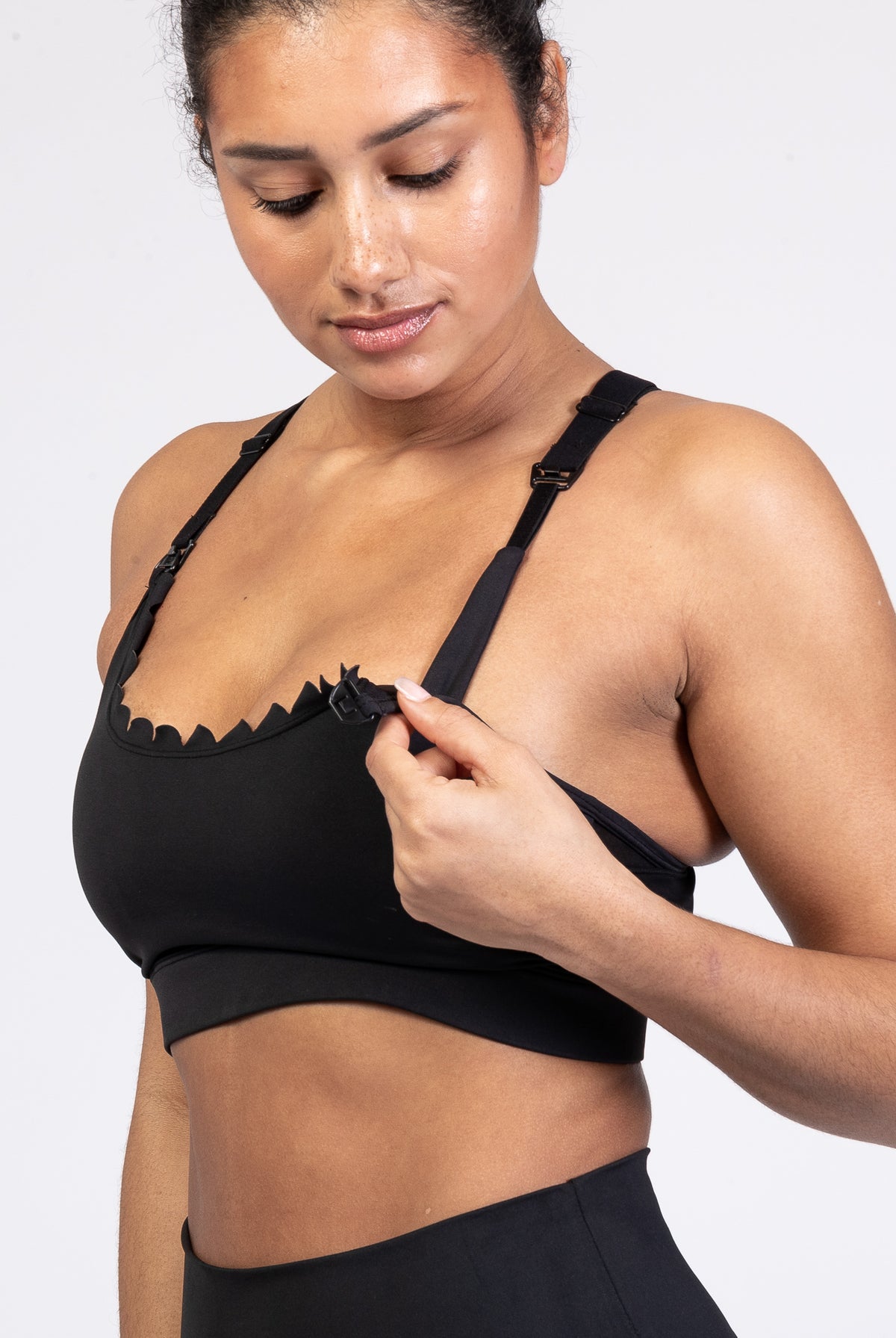 Lucie Nursing Sports Bra, High Impact, Supportive, largest chest, running, black