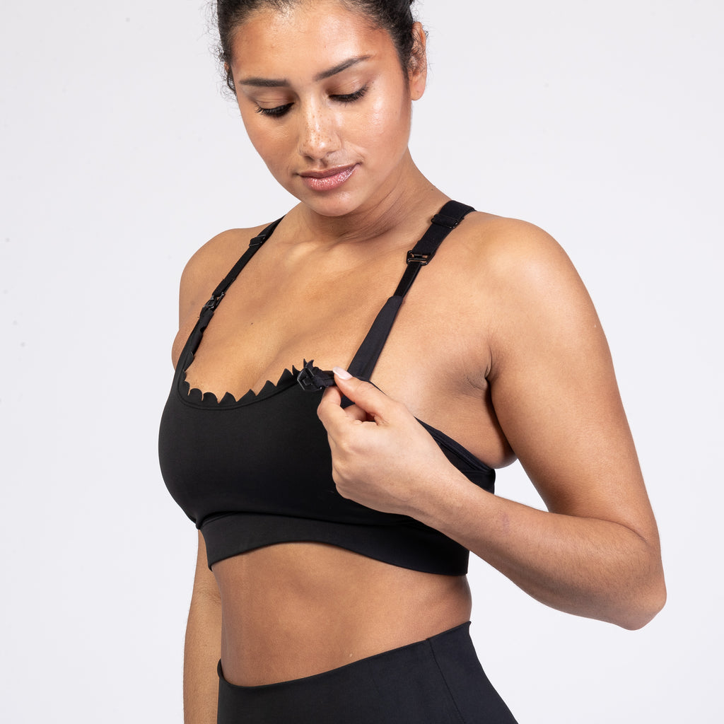 Lucie Nursing Sports Bra, High Impact, Supportive, largest chest, running, black