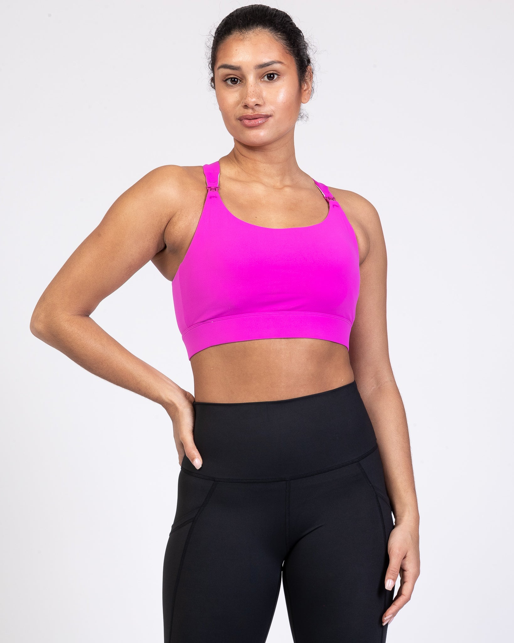 Venice 3 High Impact nursing sports bra for DDD cup, big chested, dragon fruit, Sweat and Milk